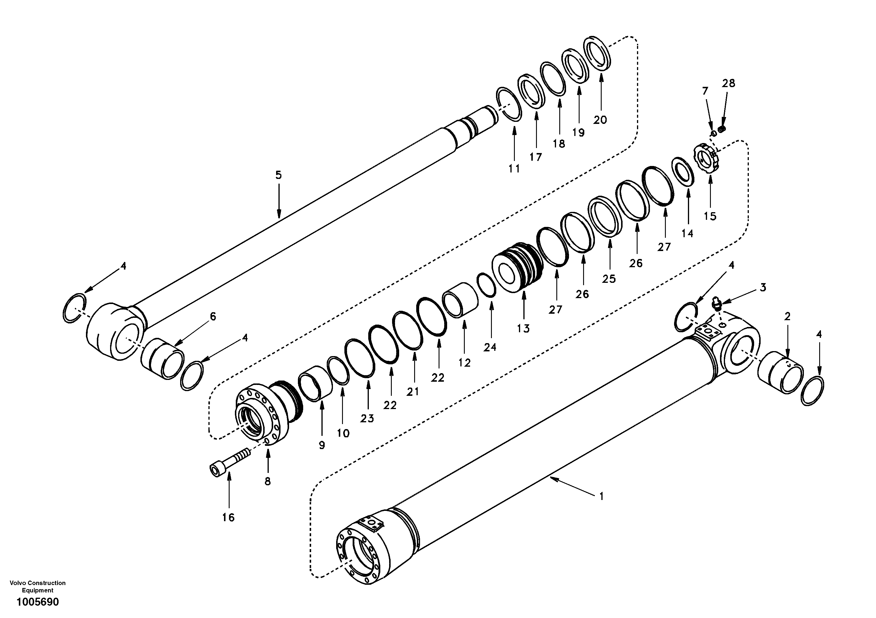 Boom cylinder — volvo parts diagram