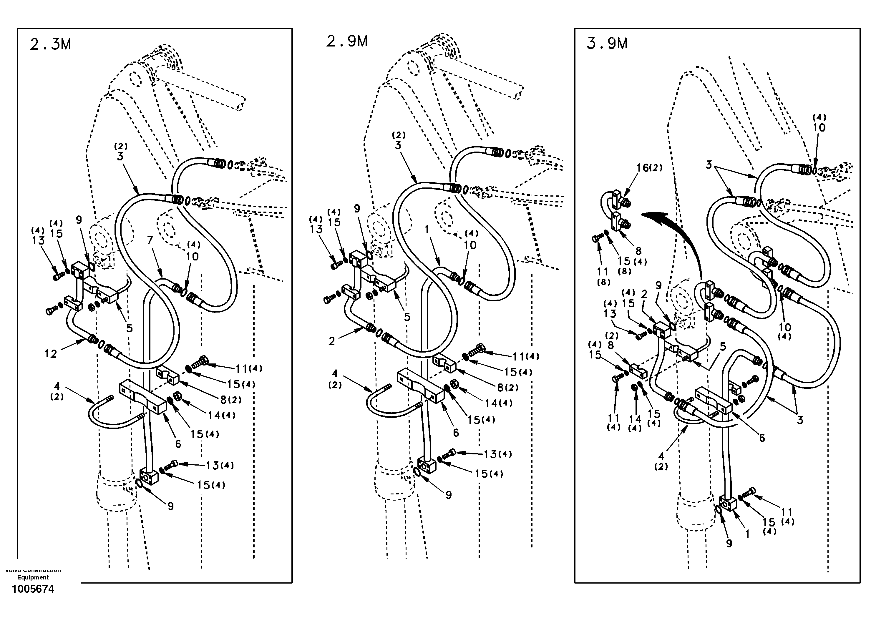 Working hydraulic, dipper arm — volvo parts diagram