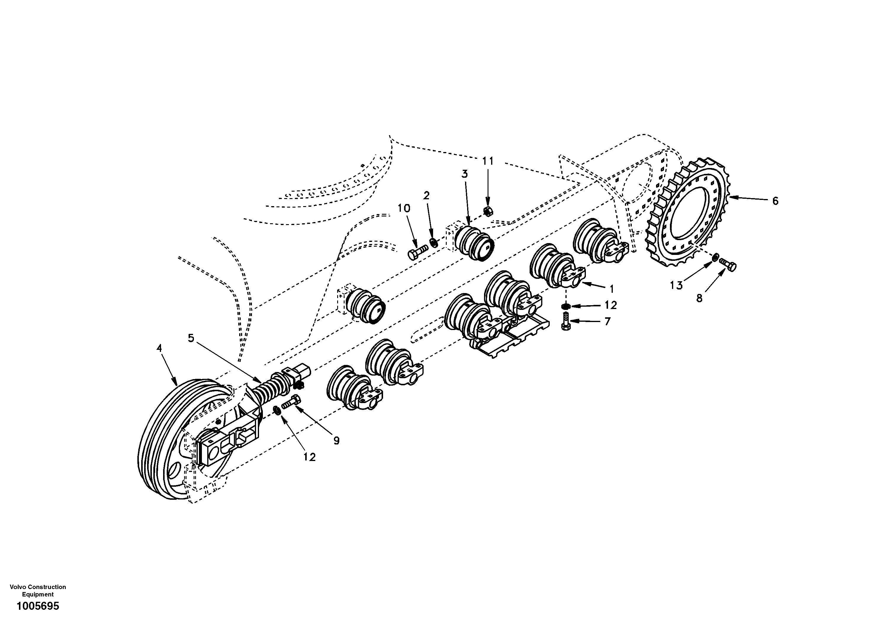 Undercarriage, components and track guards — volvo parts diagram