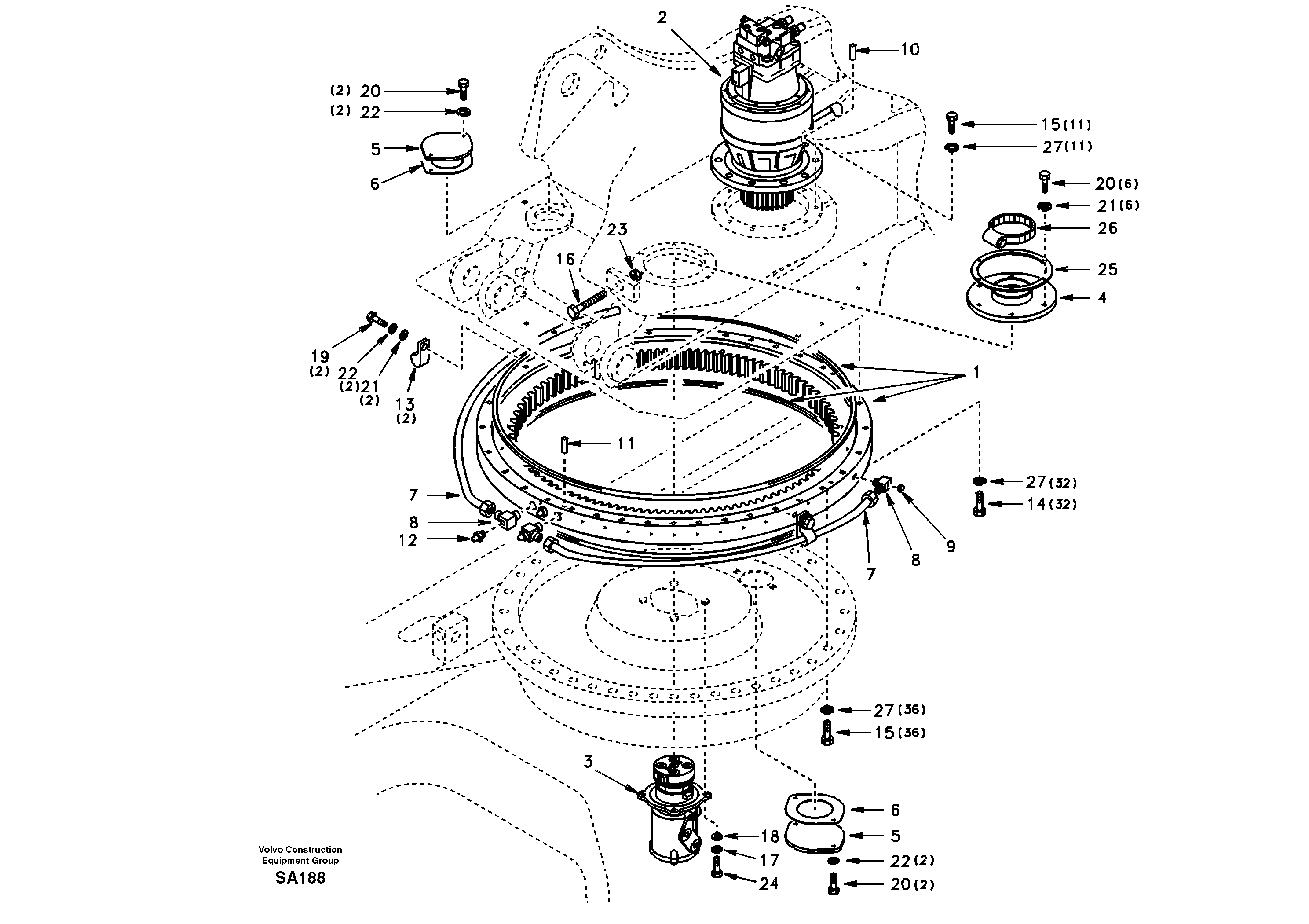 Swing system — volvo parts diagram