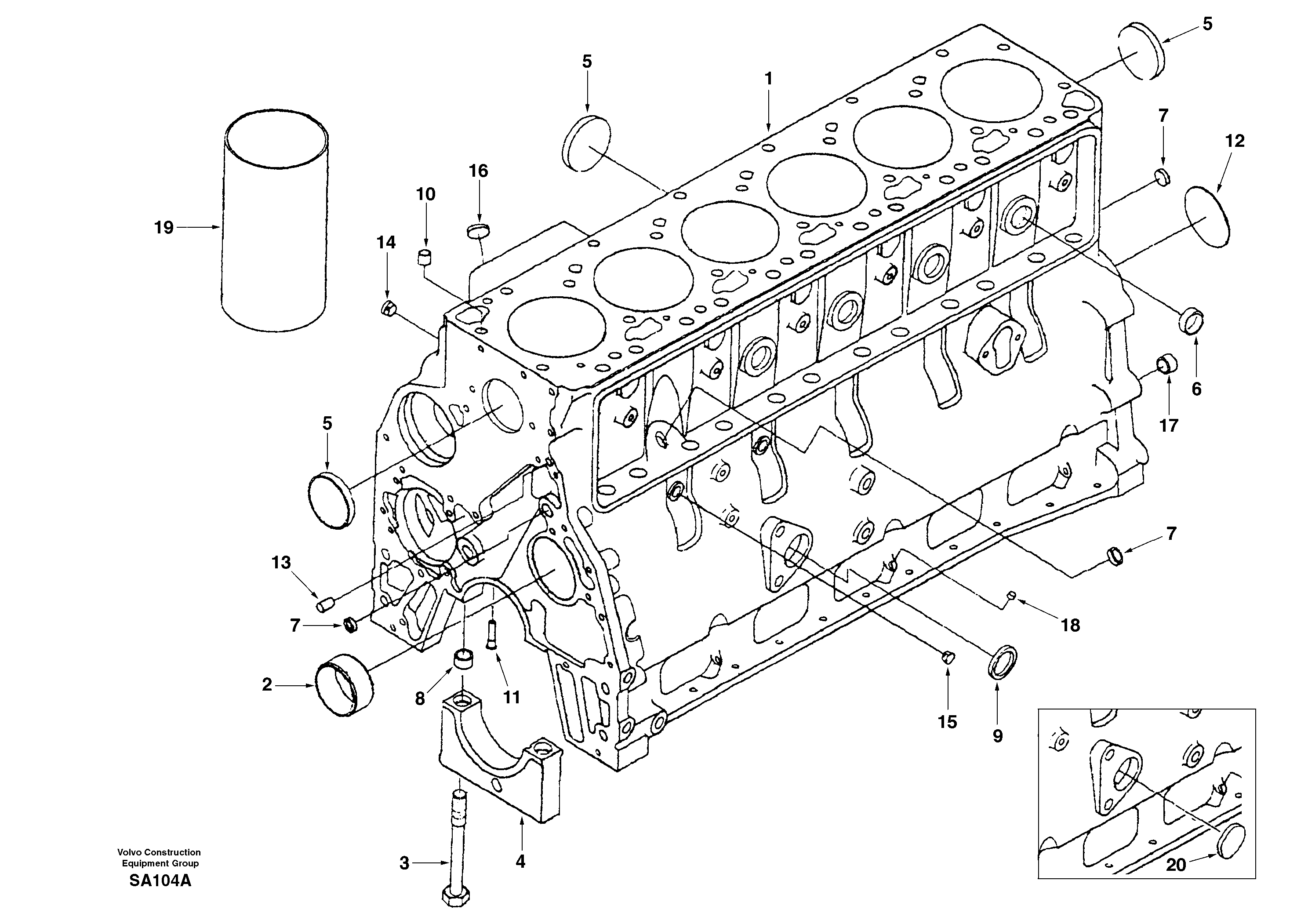 Cylinder block — volvo parts diagram