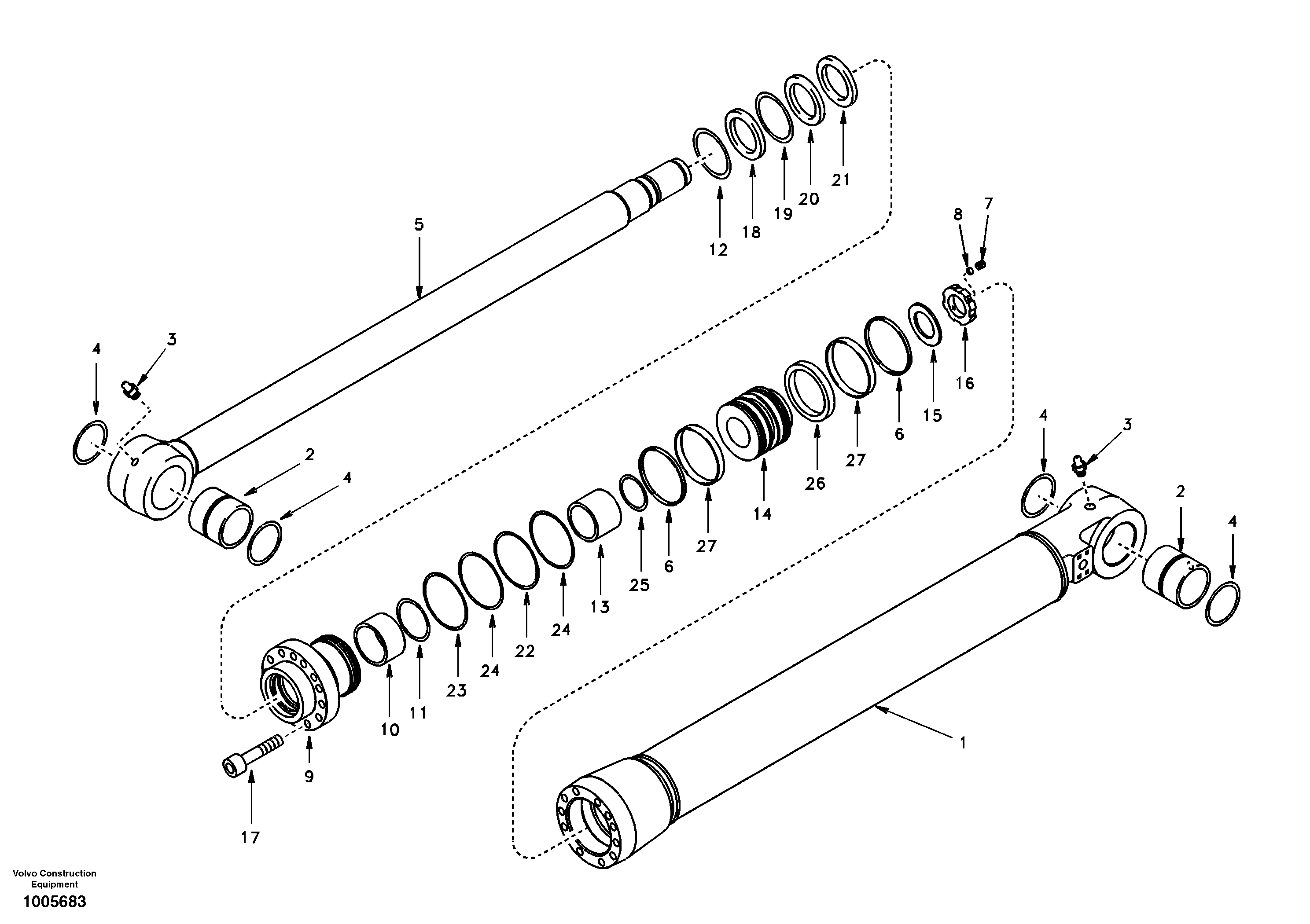Bucket cylinder — volvo parts diagram