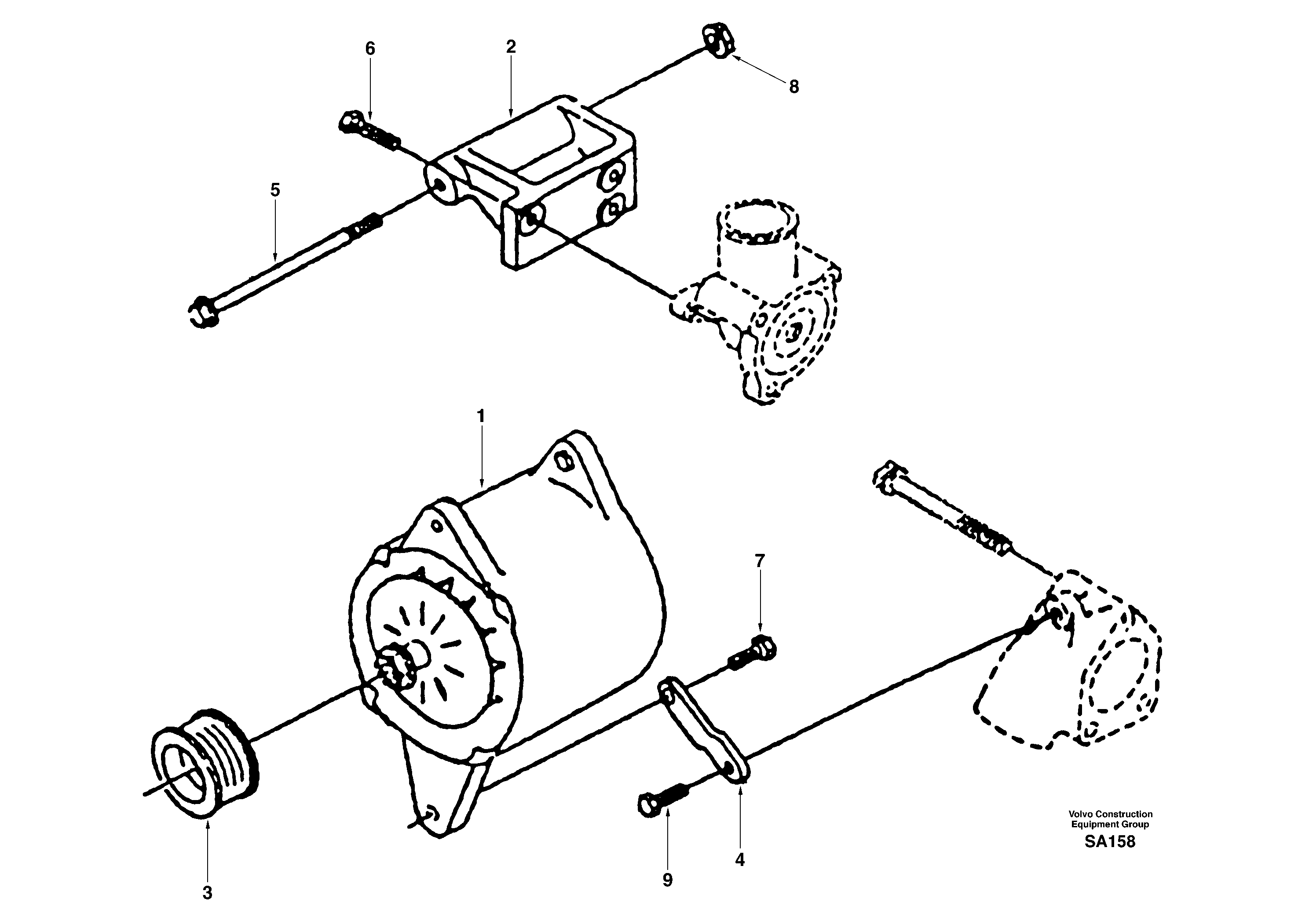 Alternator with assembling details — volvo parts diagram