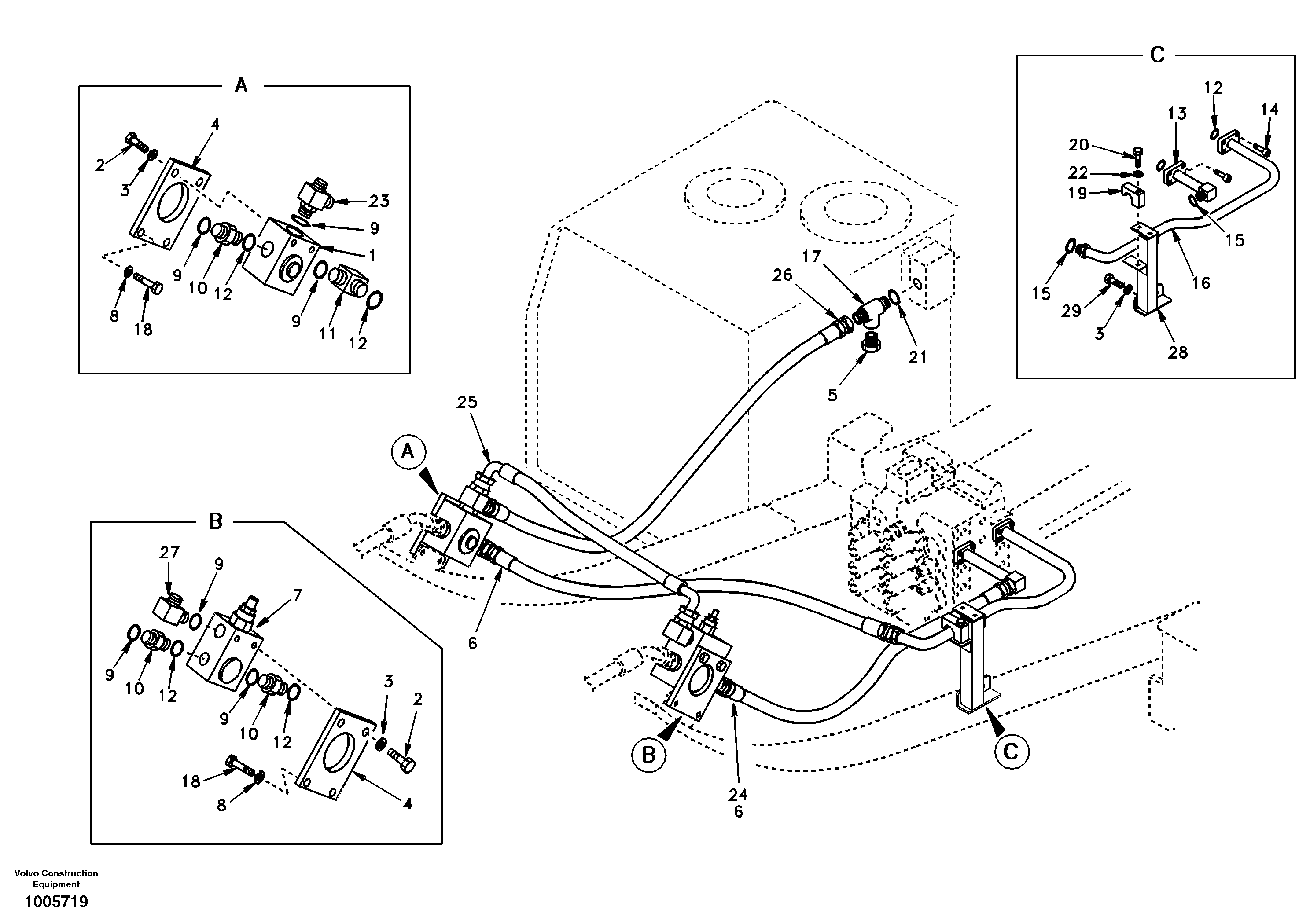 Working hydraulic, hammer and shear for upper — volvo parts diagram