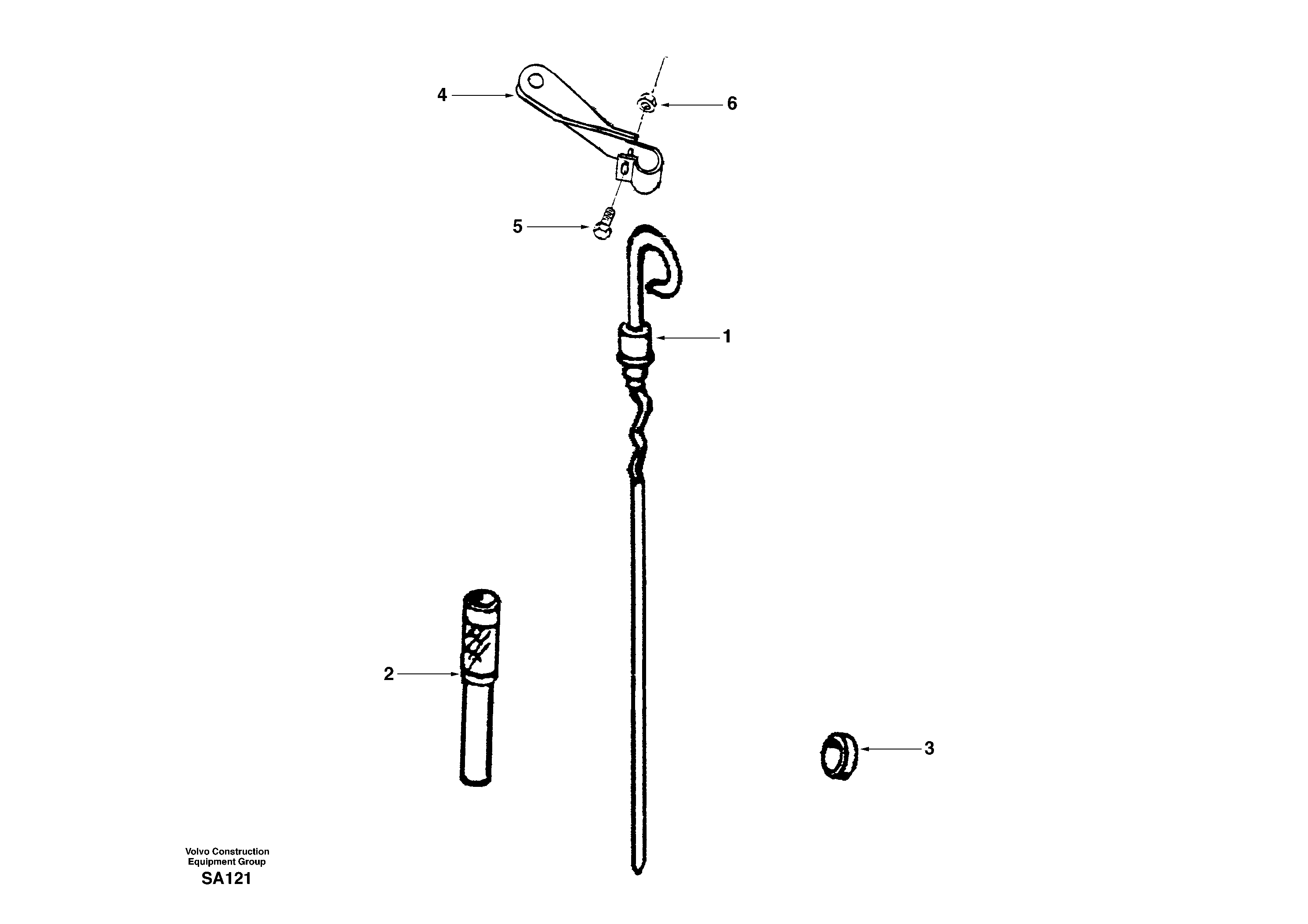 Oil dipstick — volvo parts diagram