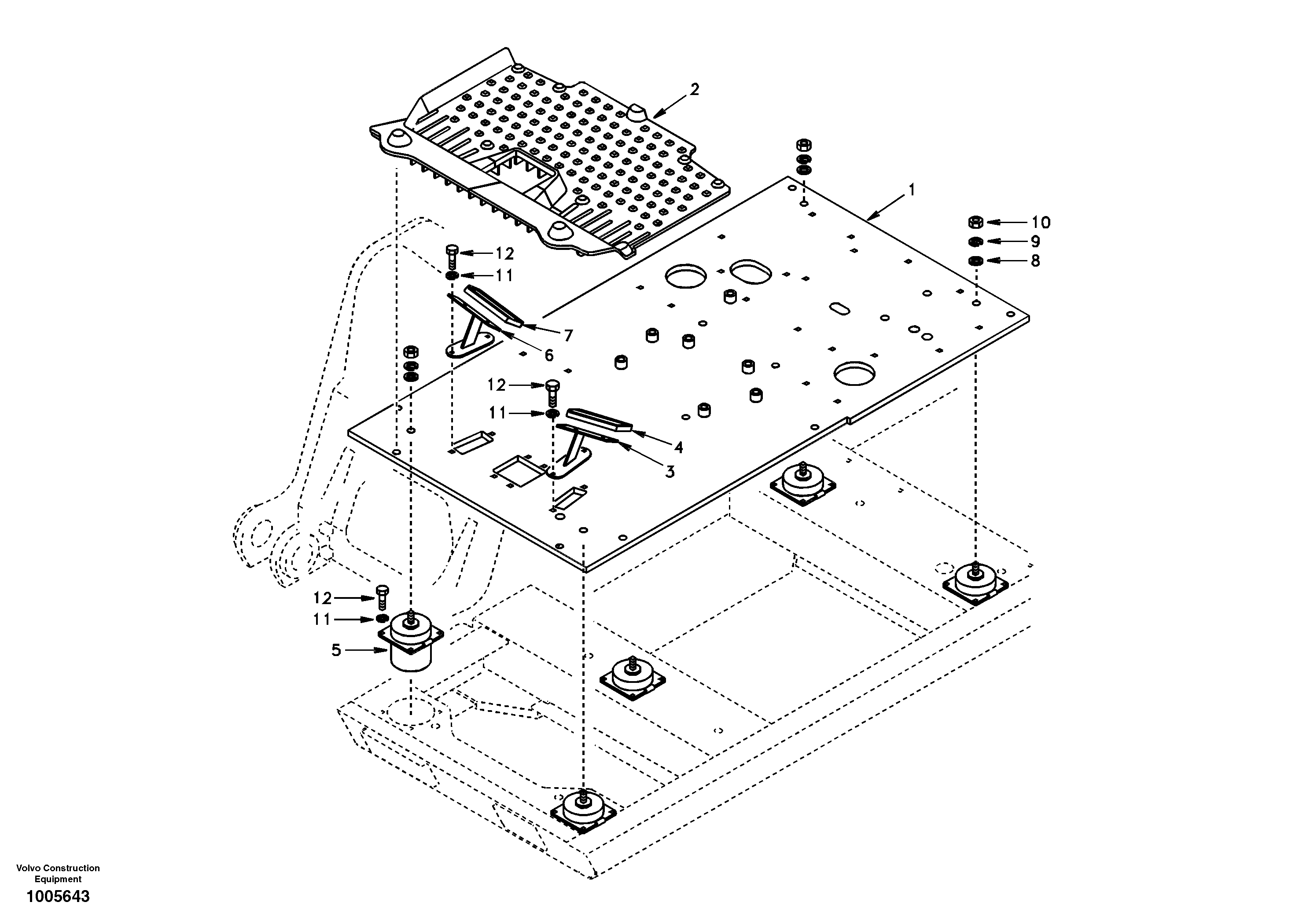 Cabin floor — volvo parts diagram