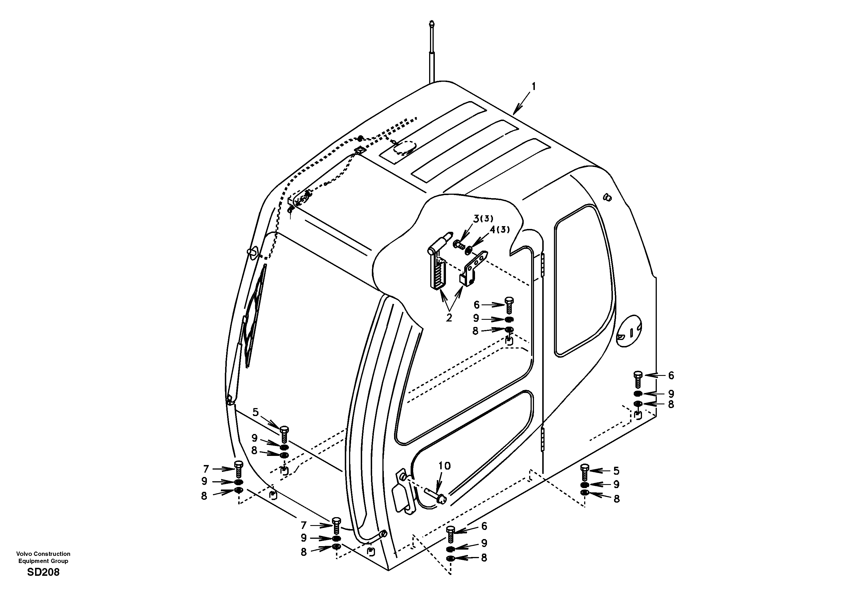 Cab mount 8277096 SER NO 3689- — volvo parts diagram