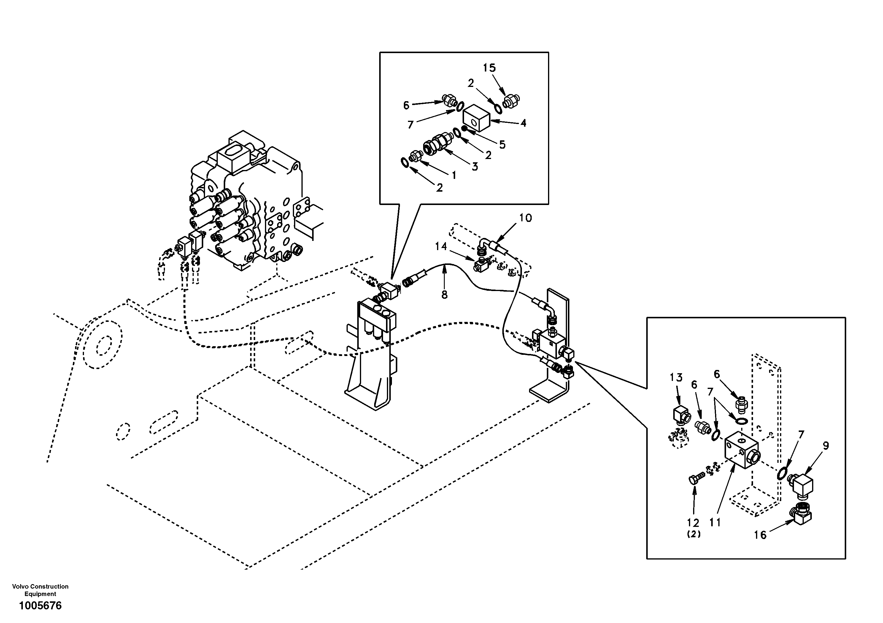 Working hydraulic, hammer and shear for 2nd pump flow — volvo parts diagram