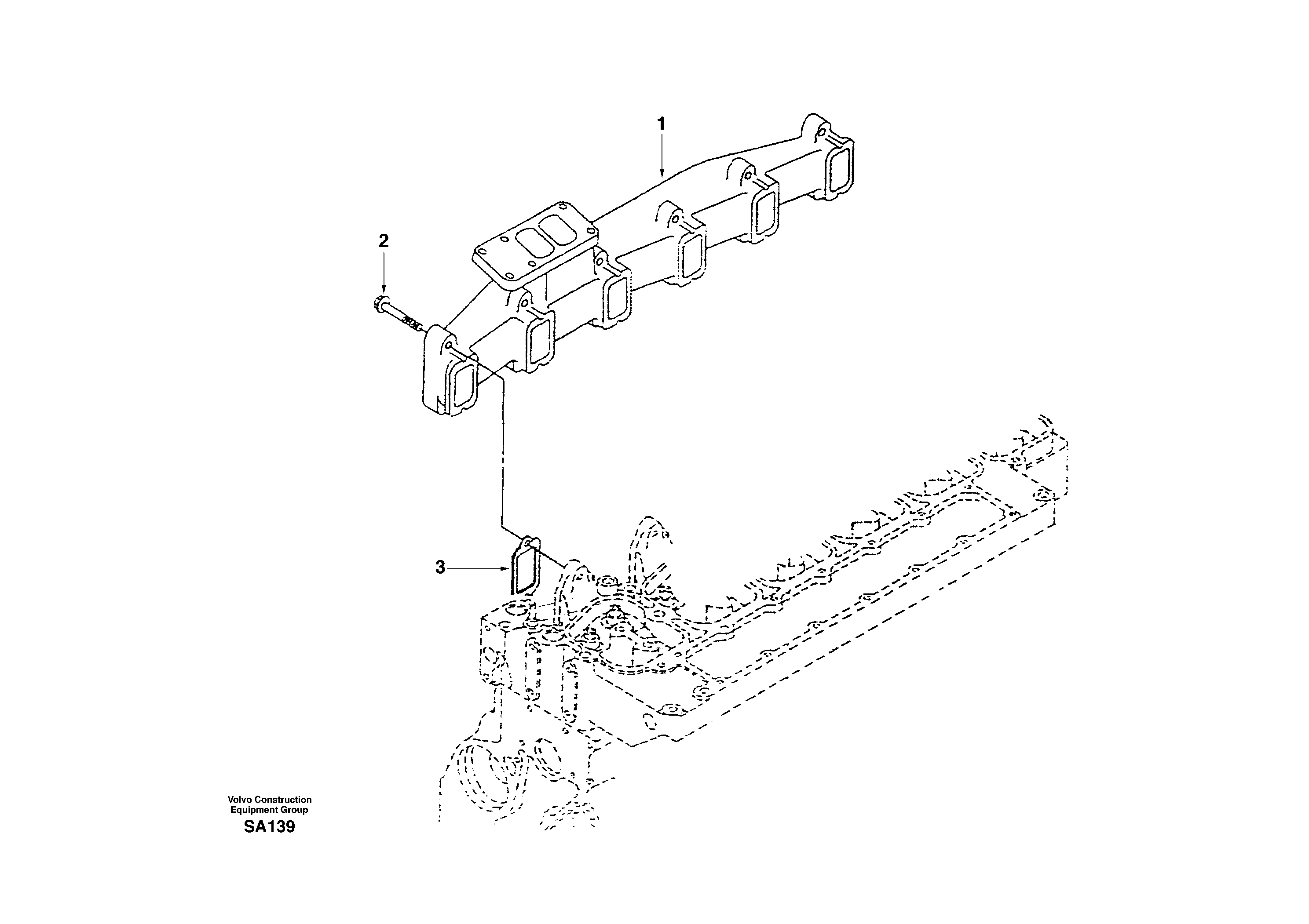 Exhaust manifold — volvo parts diagram