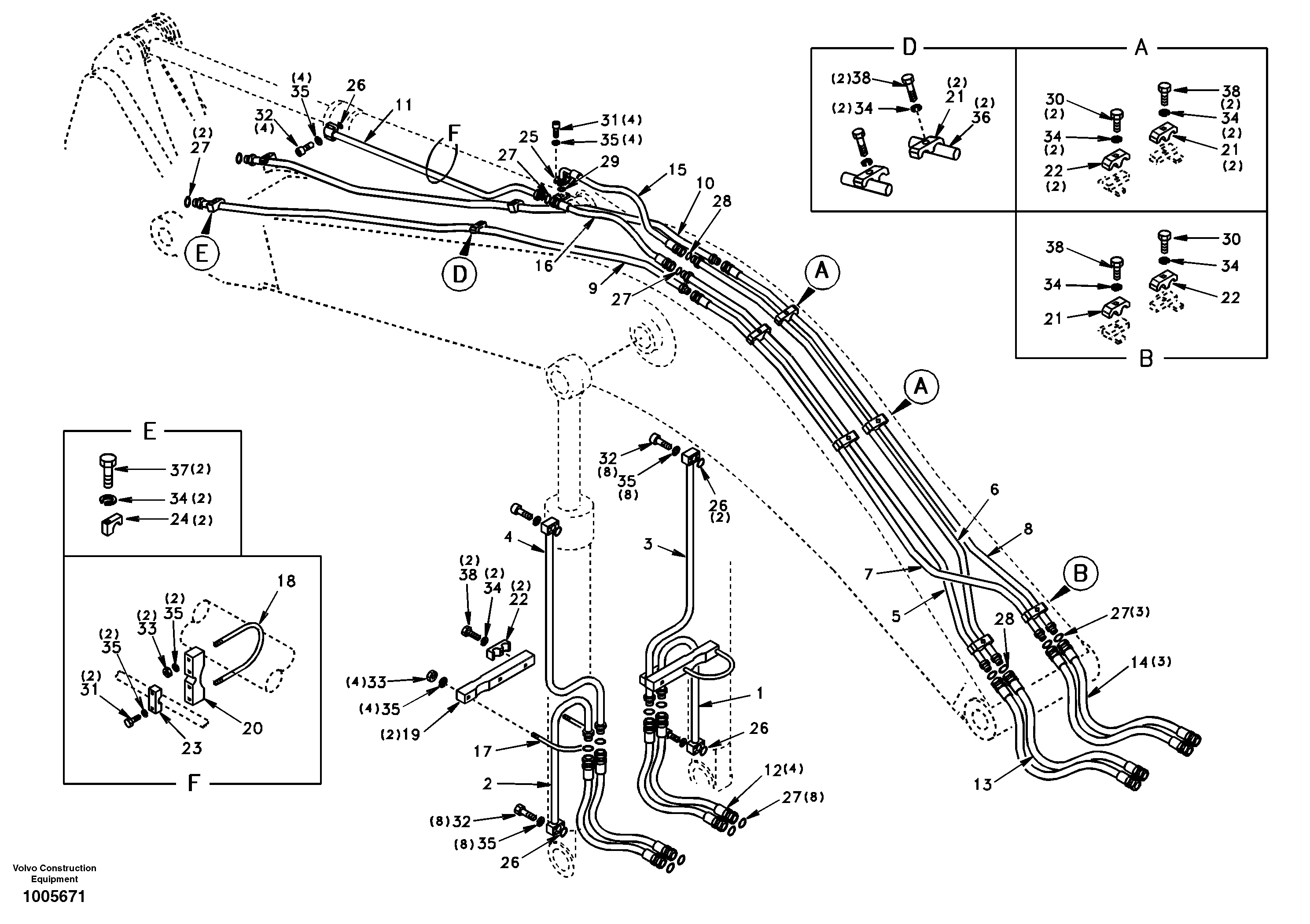Working hydraulic, boom — volvo parts diagram