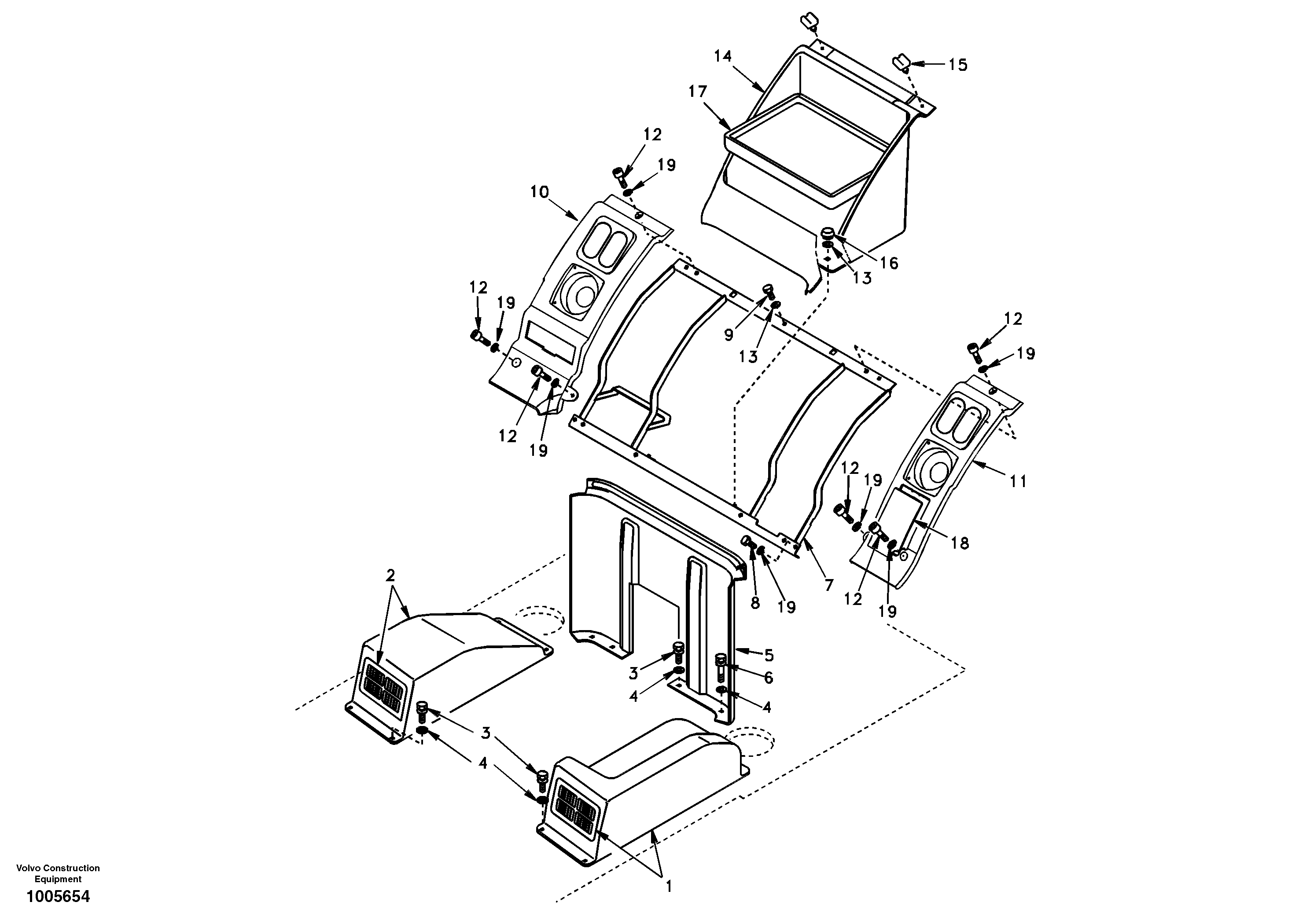 Instrument panel, radio panel — volvo parts diagram