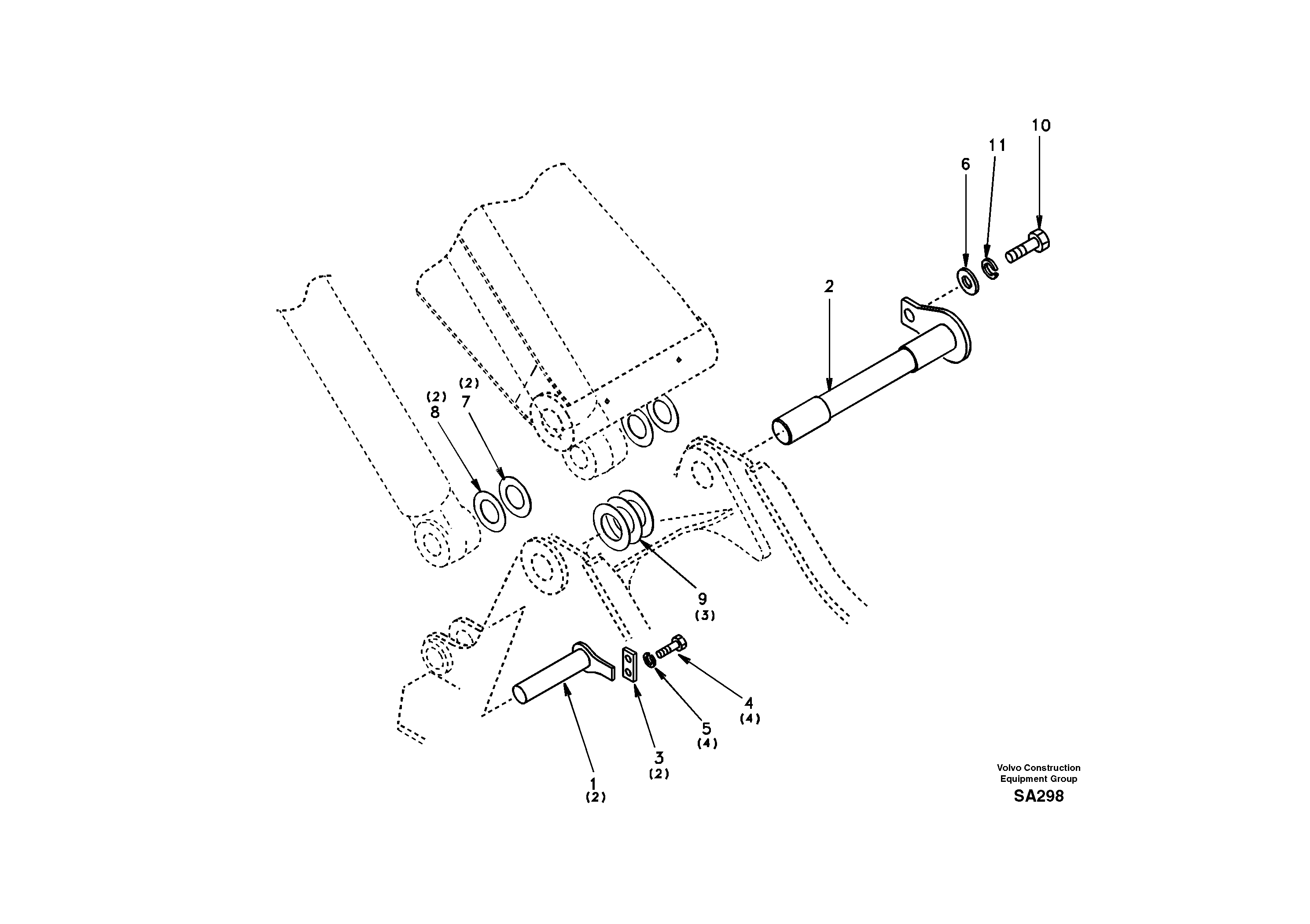 Links to boom and boom cylinder mounting — volvo parts diagram