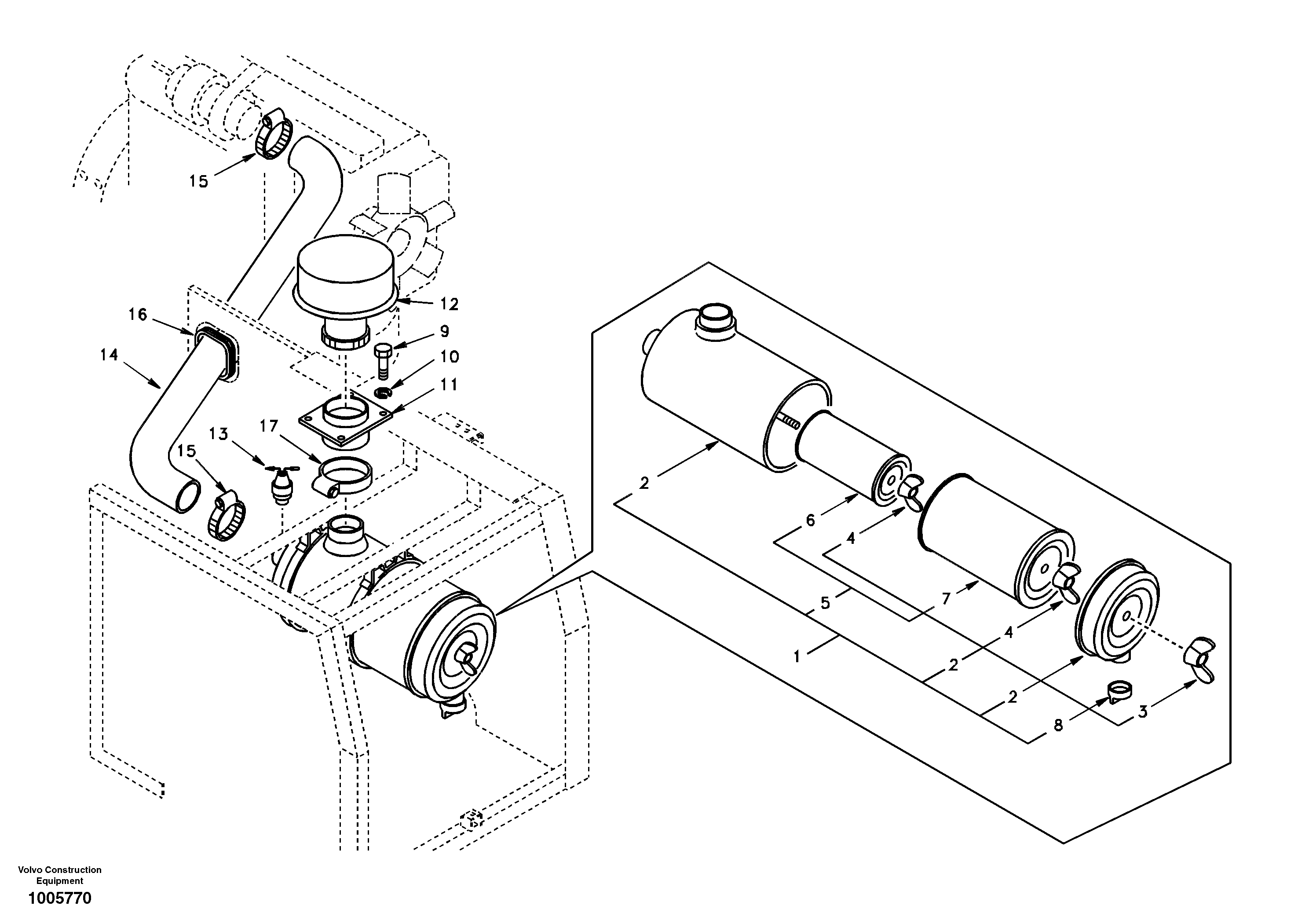 Inlet system, pre-cleaner — volvo parts diagram