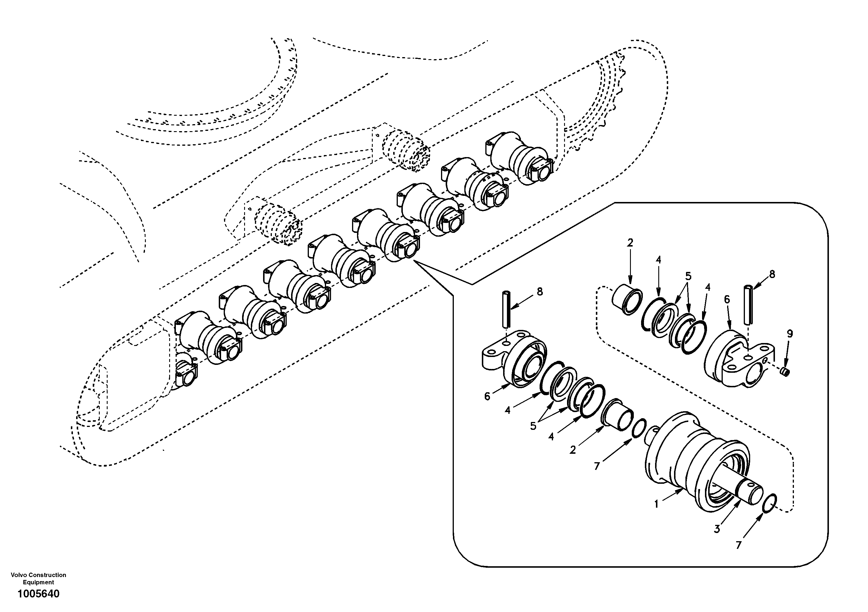 Bottom roller — volvo parts diagram