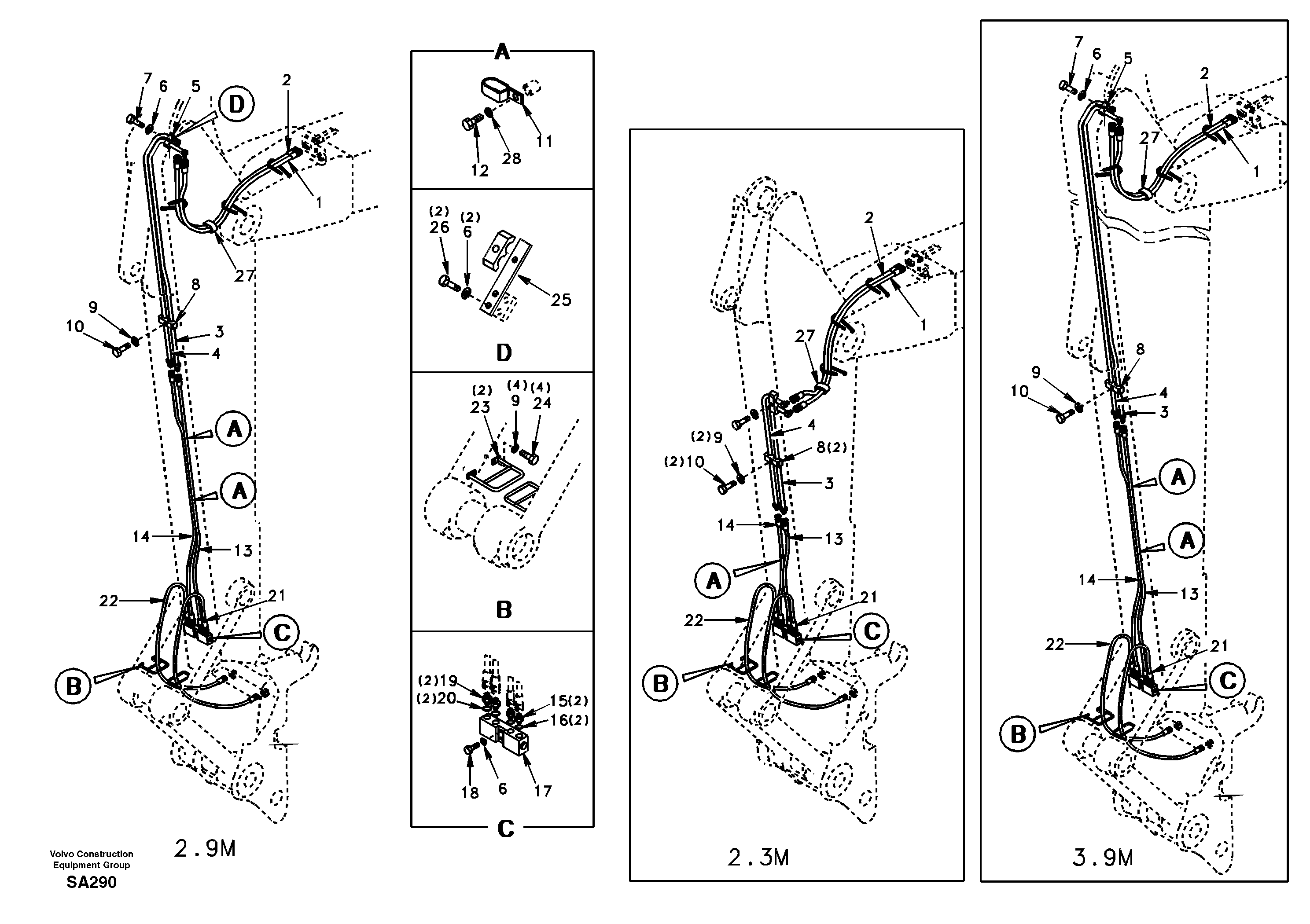 Quickfit hydraulic, dipper arm — volvo parts diagram