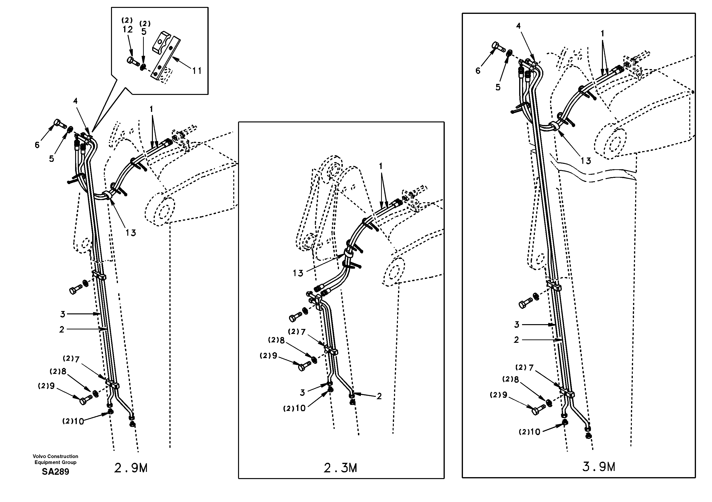 Rotator hydraulic, dipper arm — volvo parts diagram