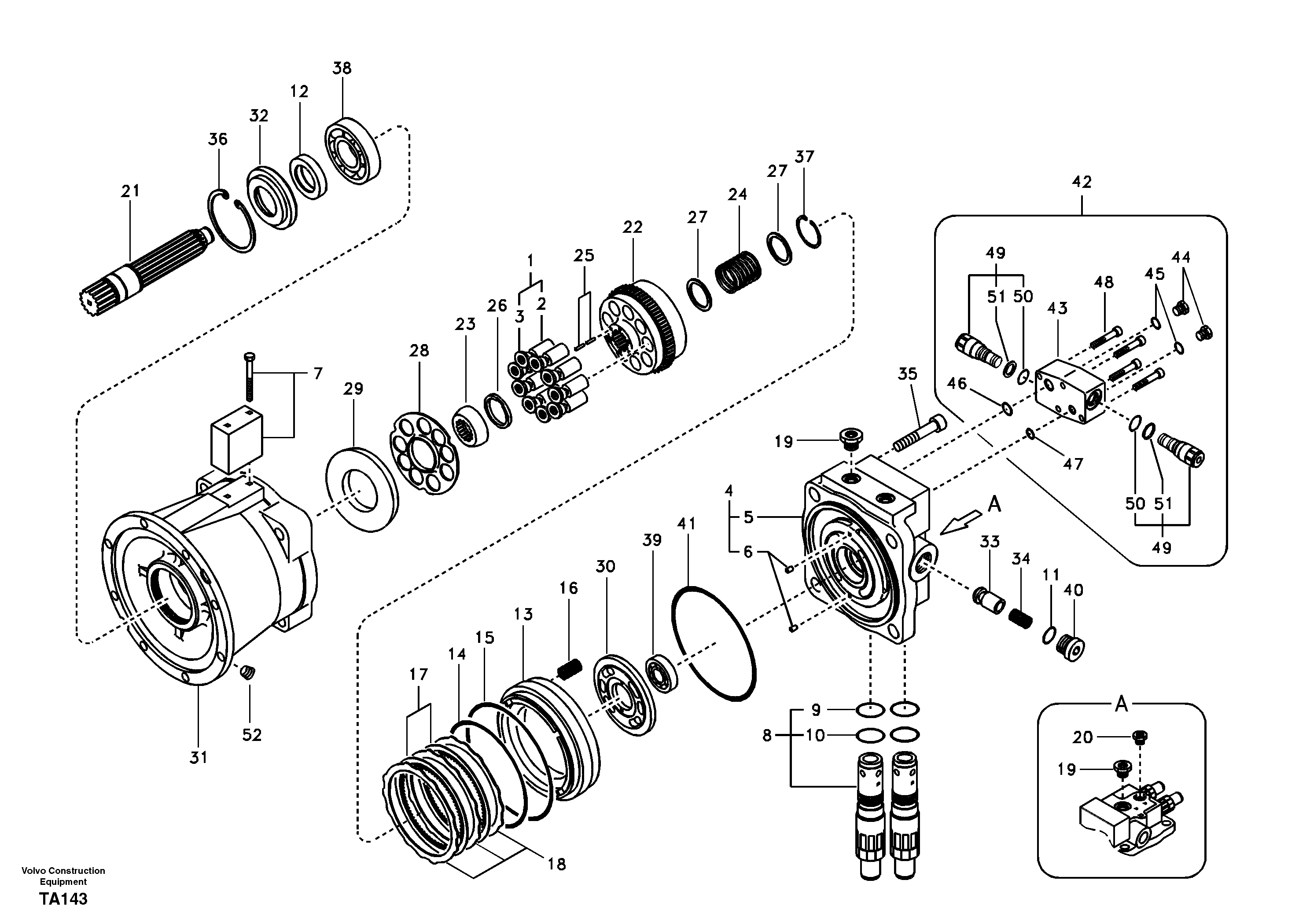 Swing motor — volvo parts diagram