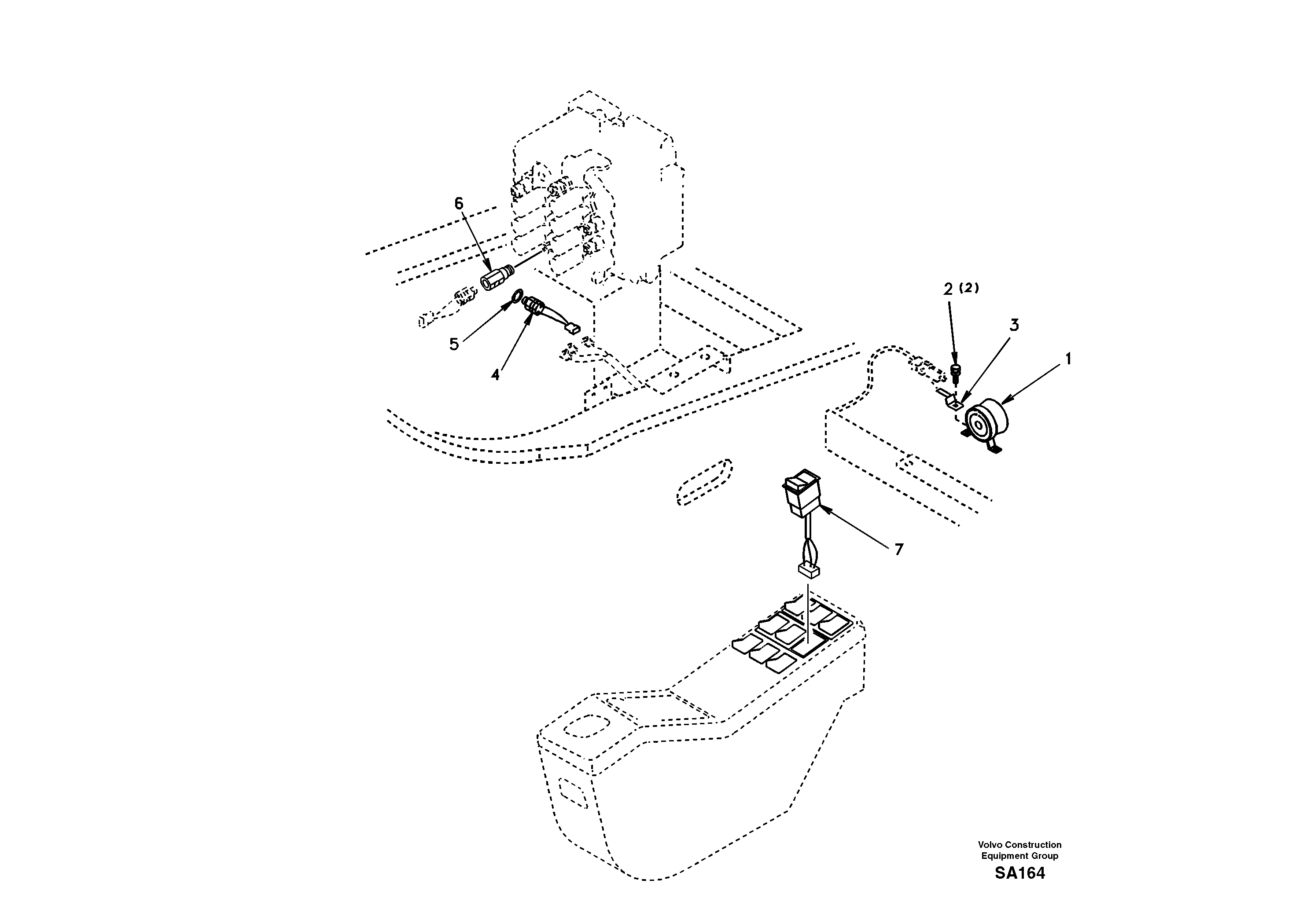 Back-up warning unit — volvo parts diagram