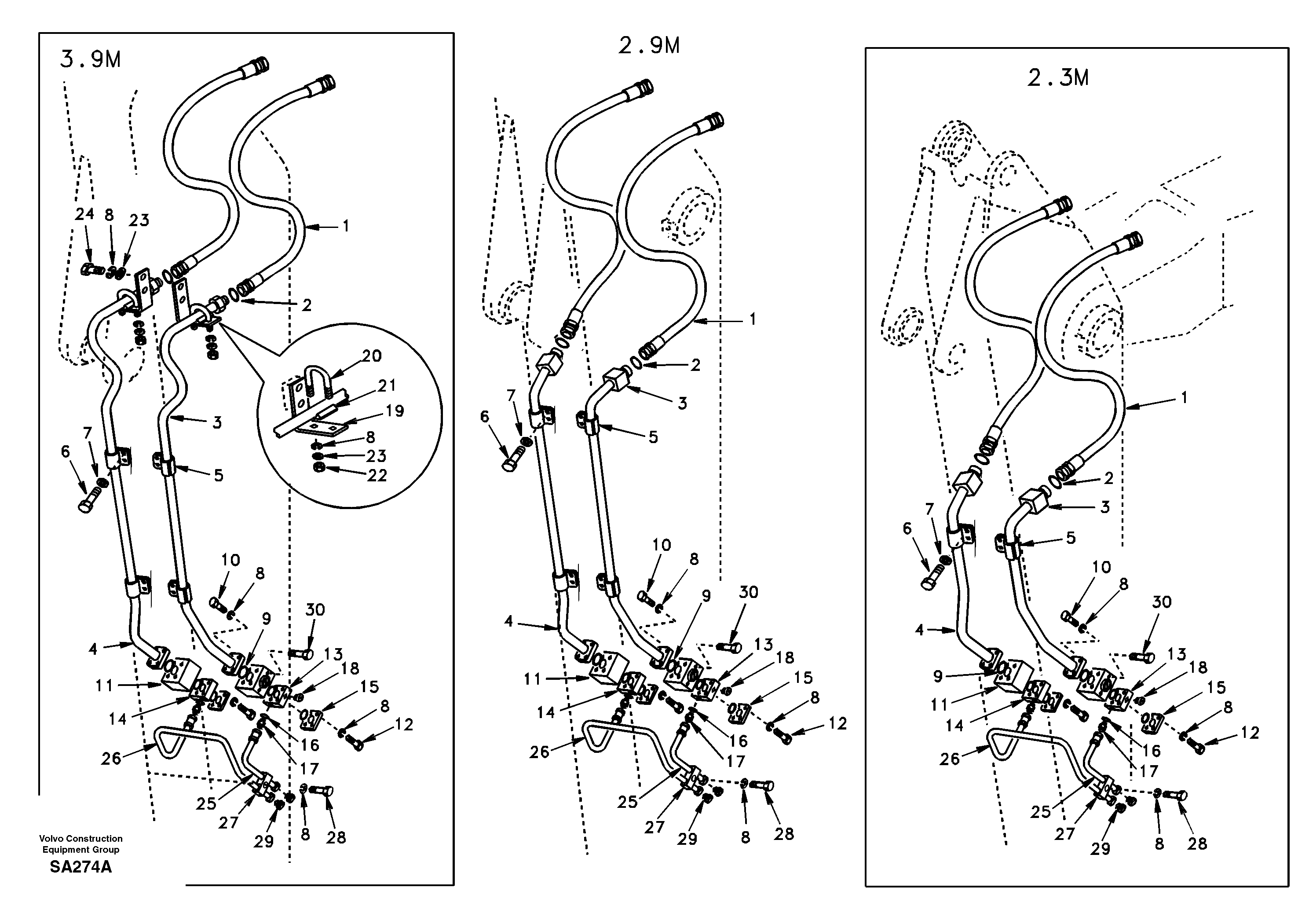 Working hydraulic, hammer and shear for dipper arm — volvo parts diagram