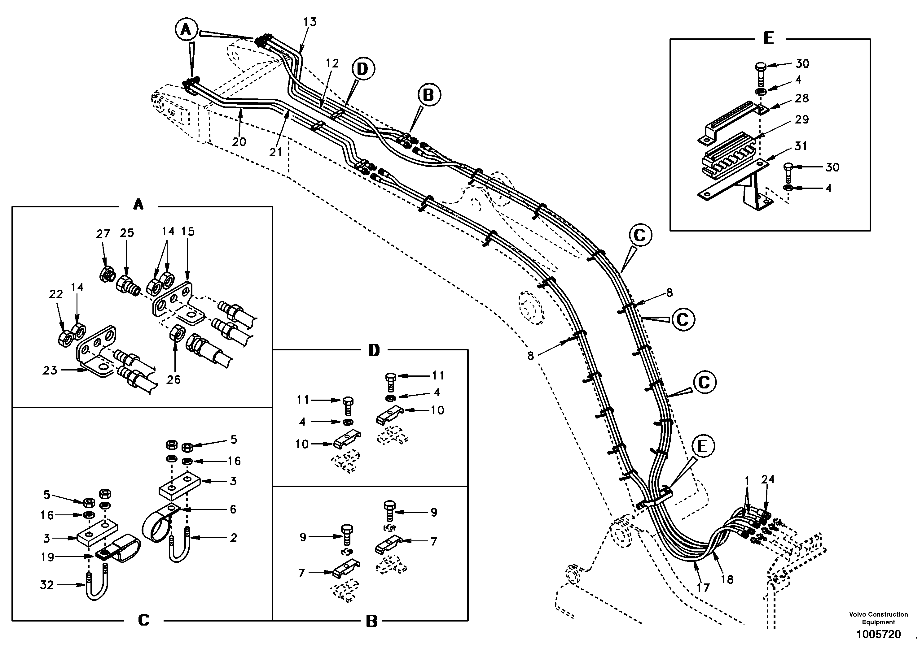 Quickfit and rotator hydraulic boom — volvo parts diagram