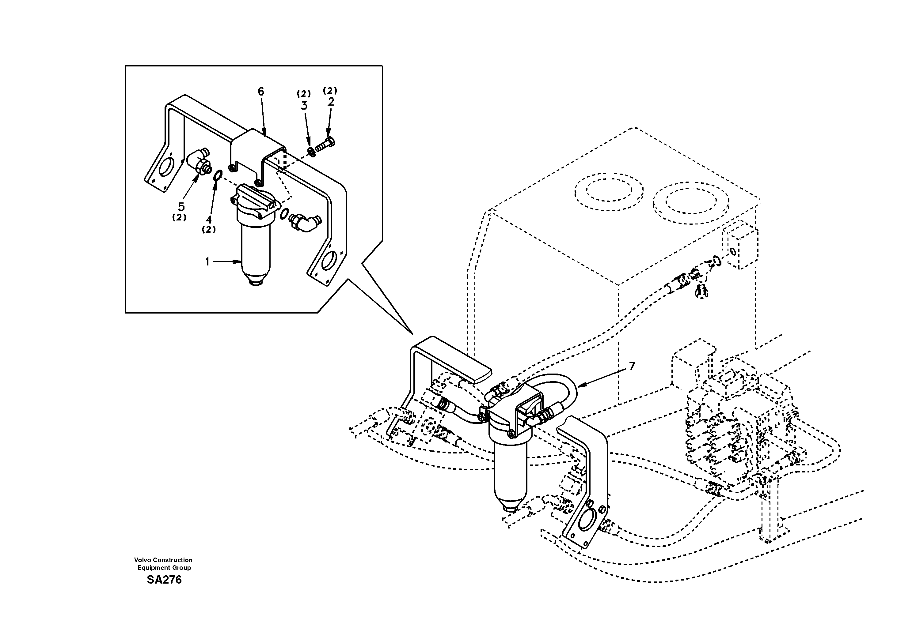 Working hydraulic, hammer and shear for return filter — volvo parts diagram