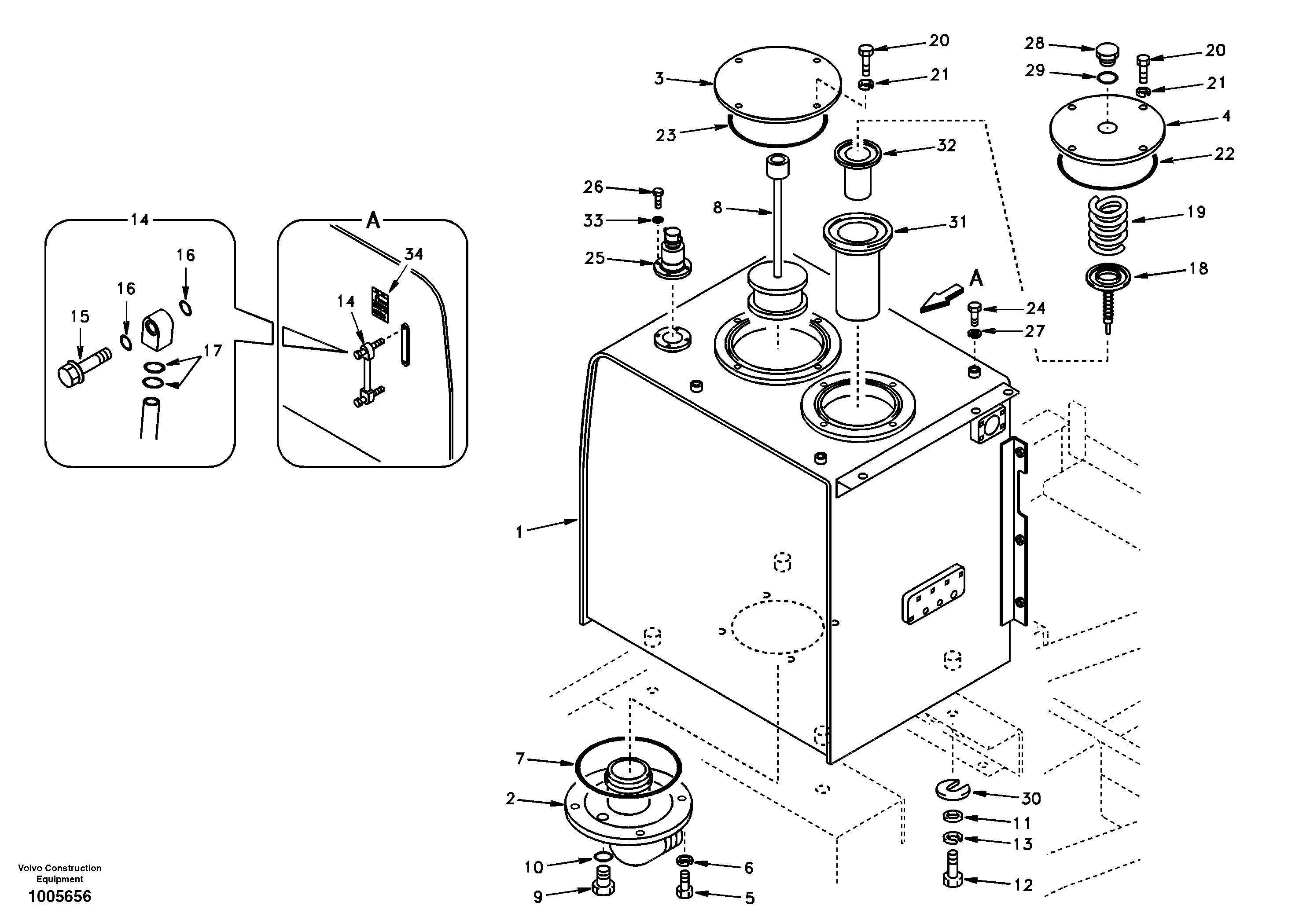Hydraulic oil tank — volvo parts diagram