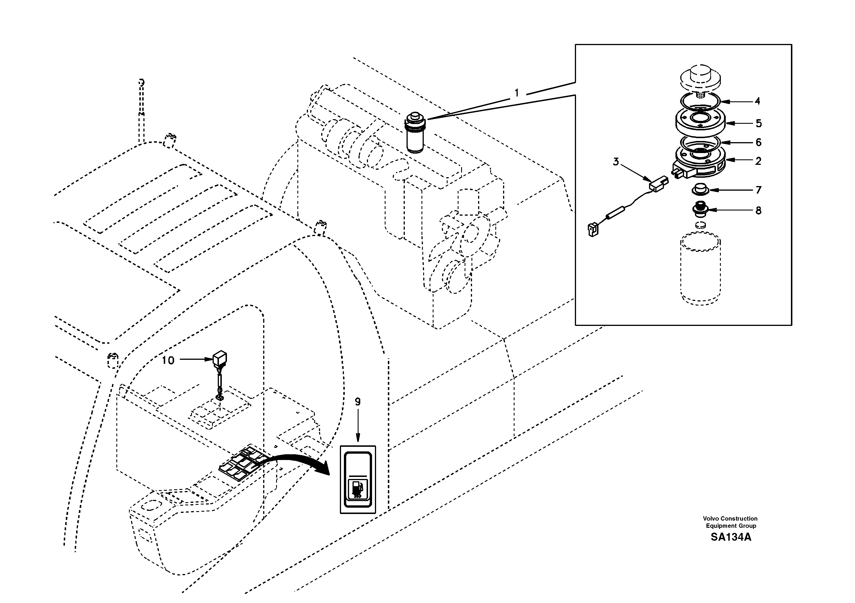 Fuel line, fuel heater — volvo parts diagram