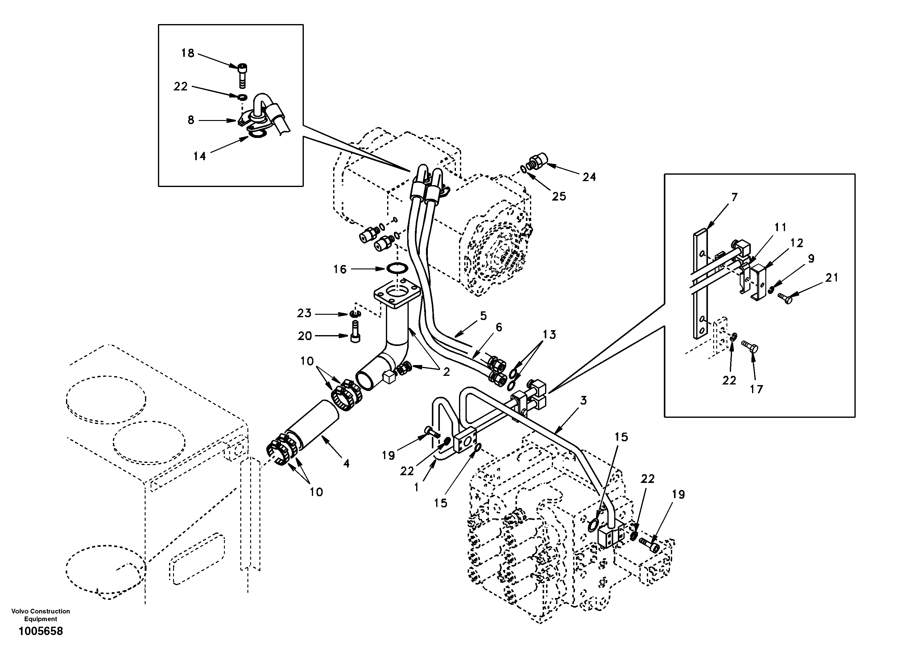 Hydraulic system, hydraulic tank to hydraulic pump — volvo parts diagram