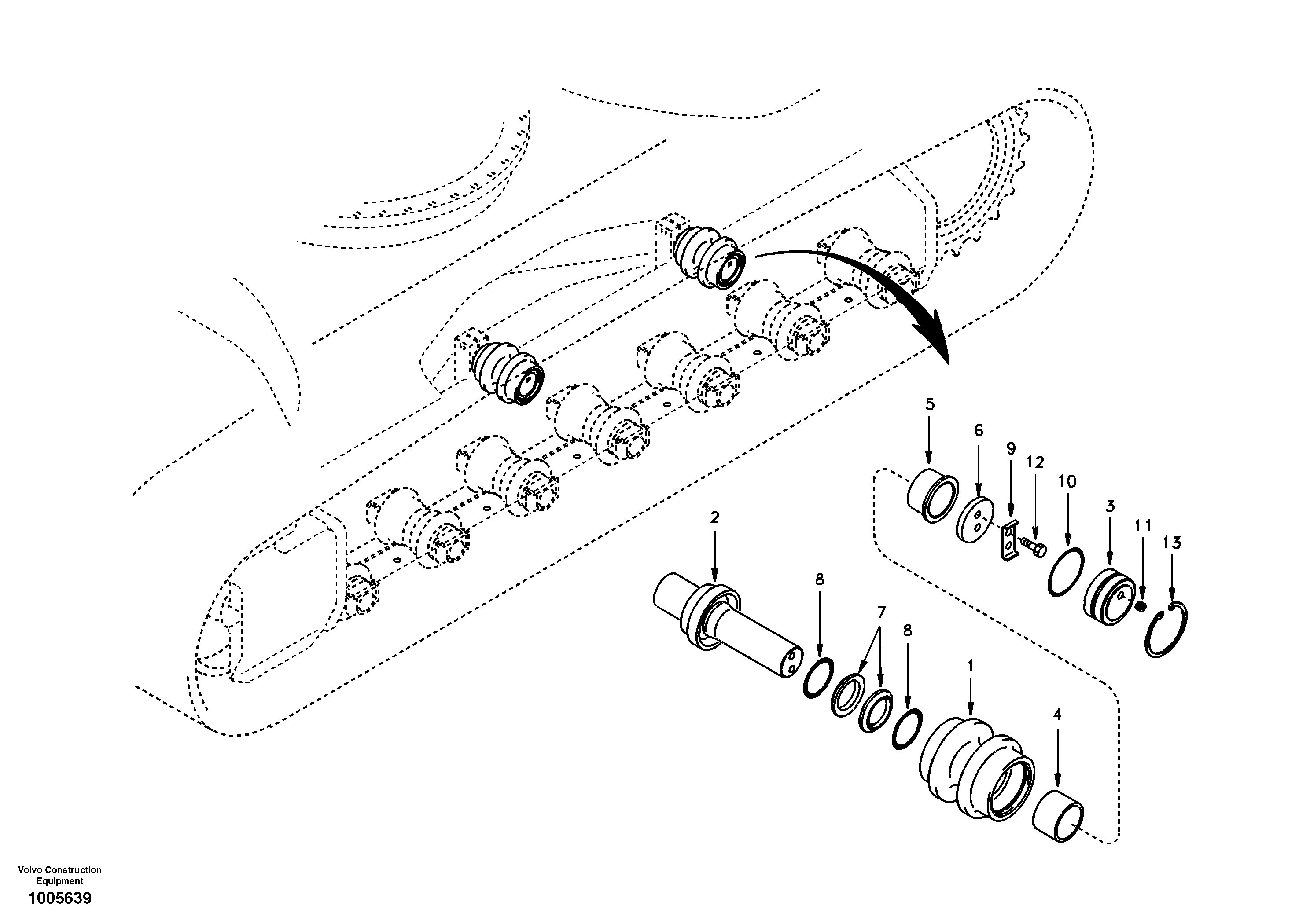 Top roller — volvo parts diagram