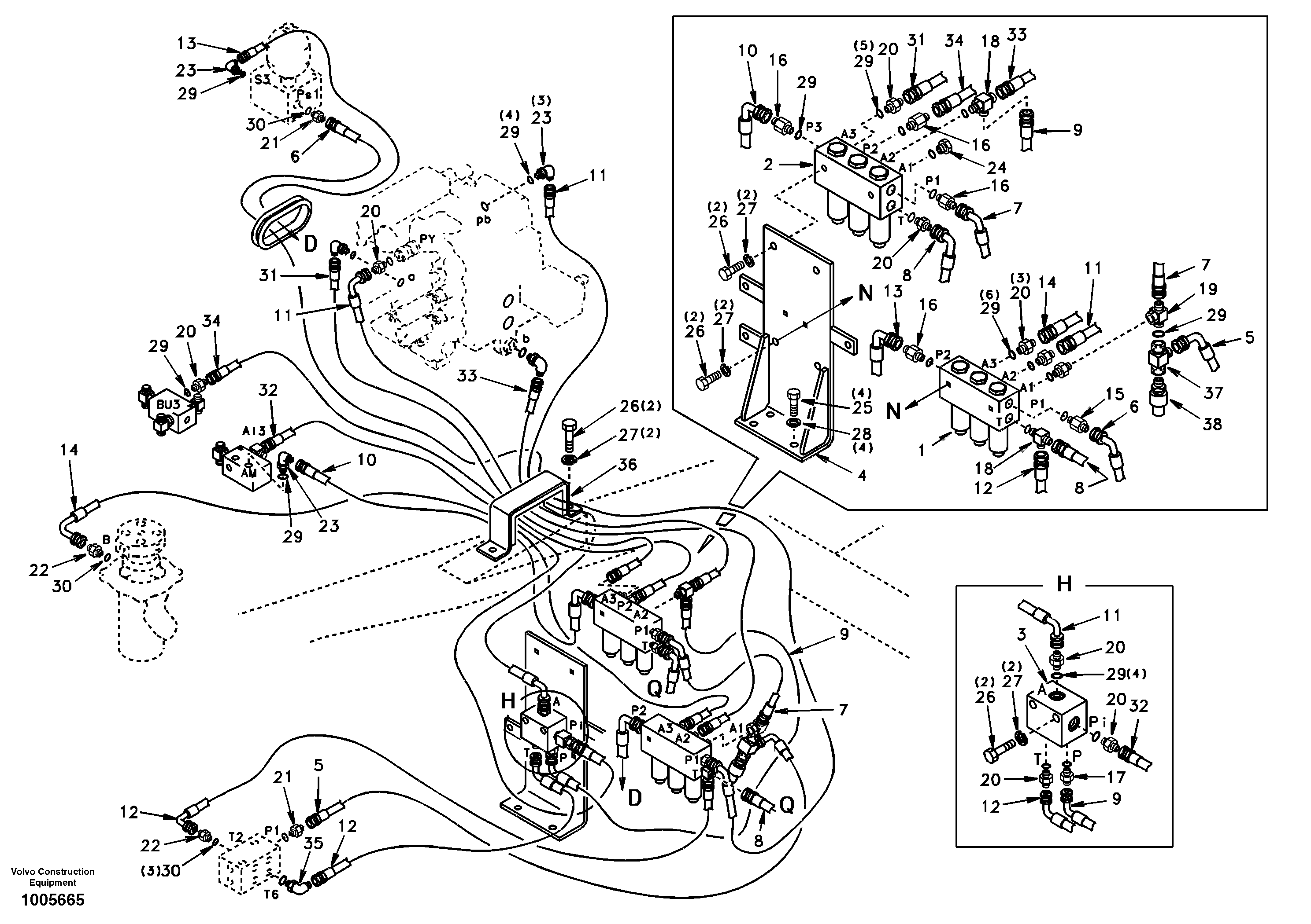 Servo system, control valve to solenoid valve — volvo parts diagram