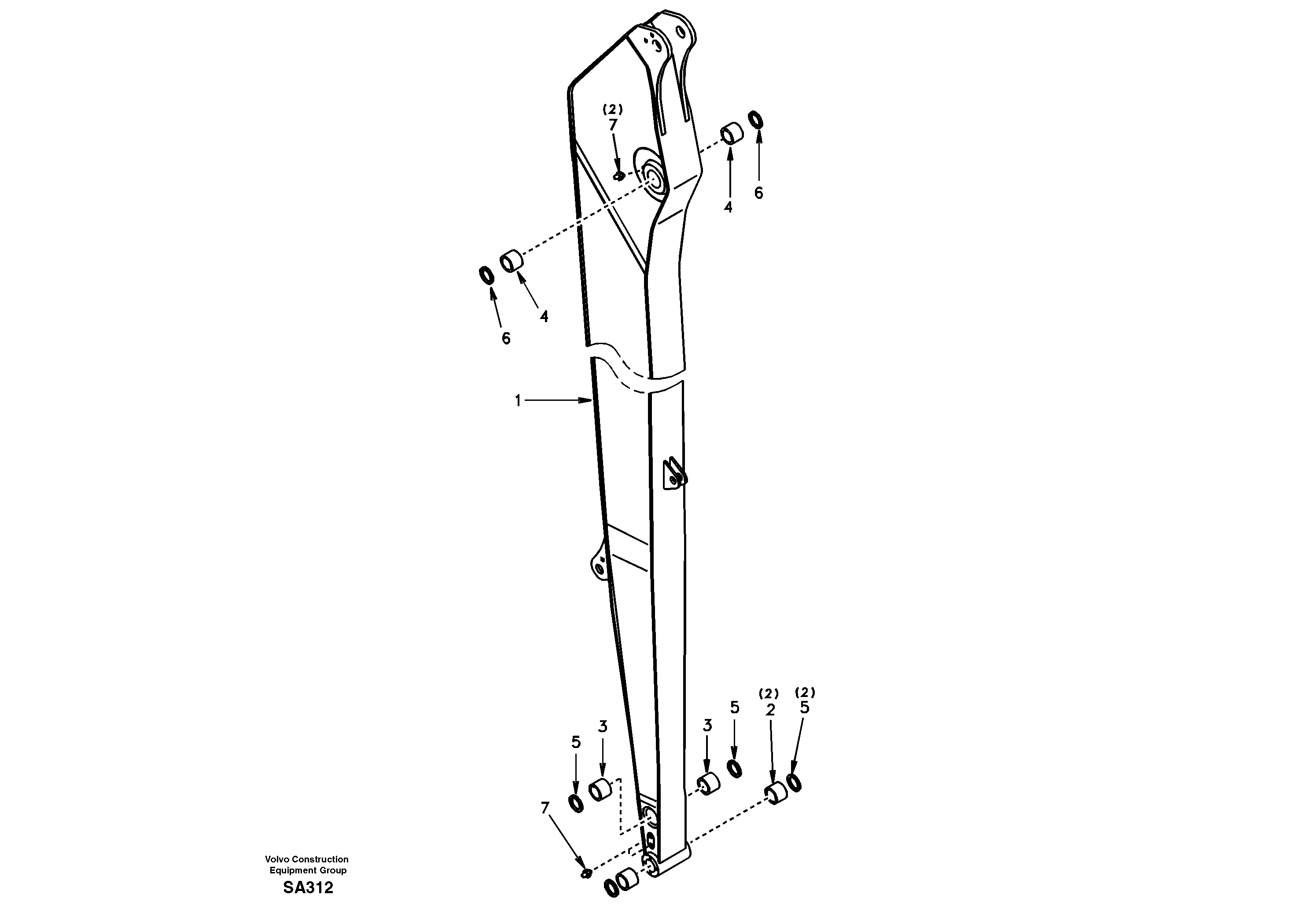 Dipper arm, super long — volvo parts diagram