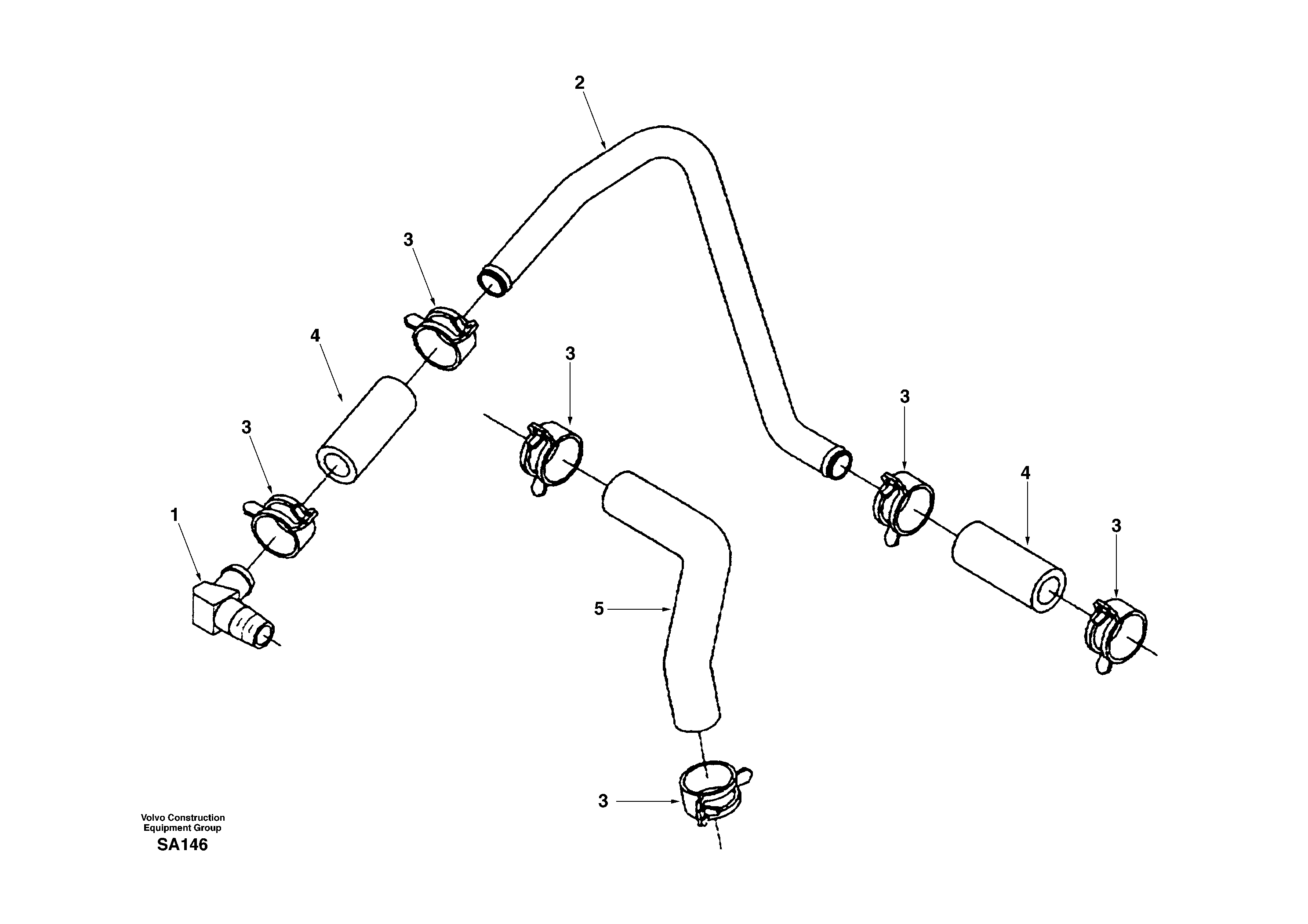 Charge air cooler, plumbing — volvo parts diagram