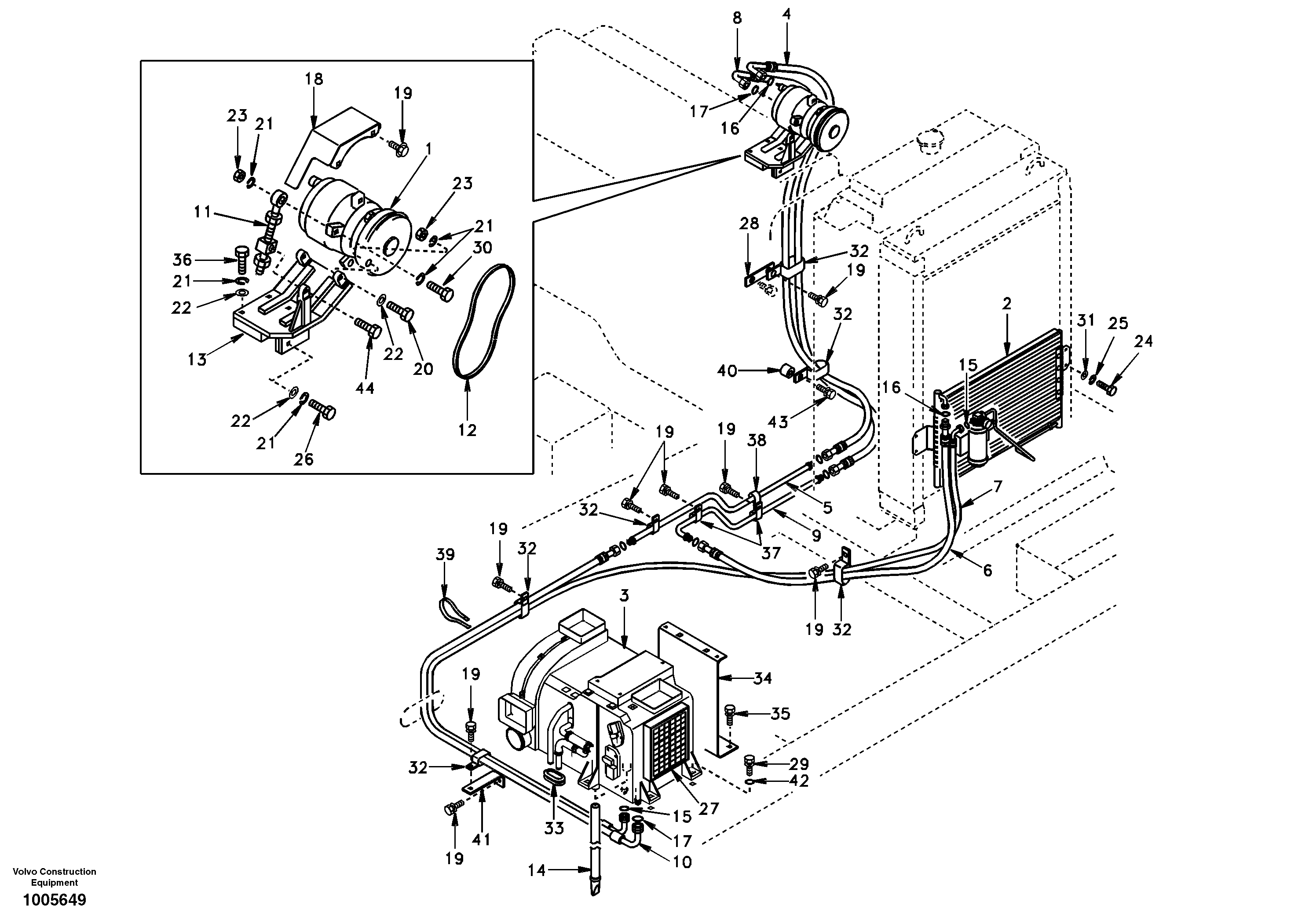 Air conditioning unit line — volvo parts diagram