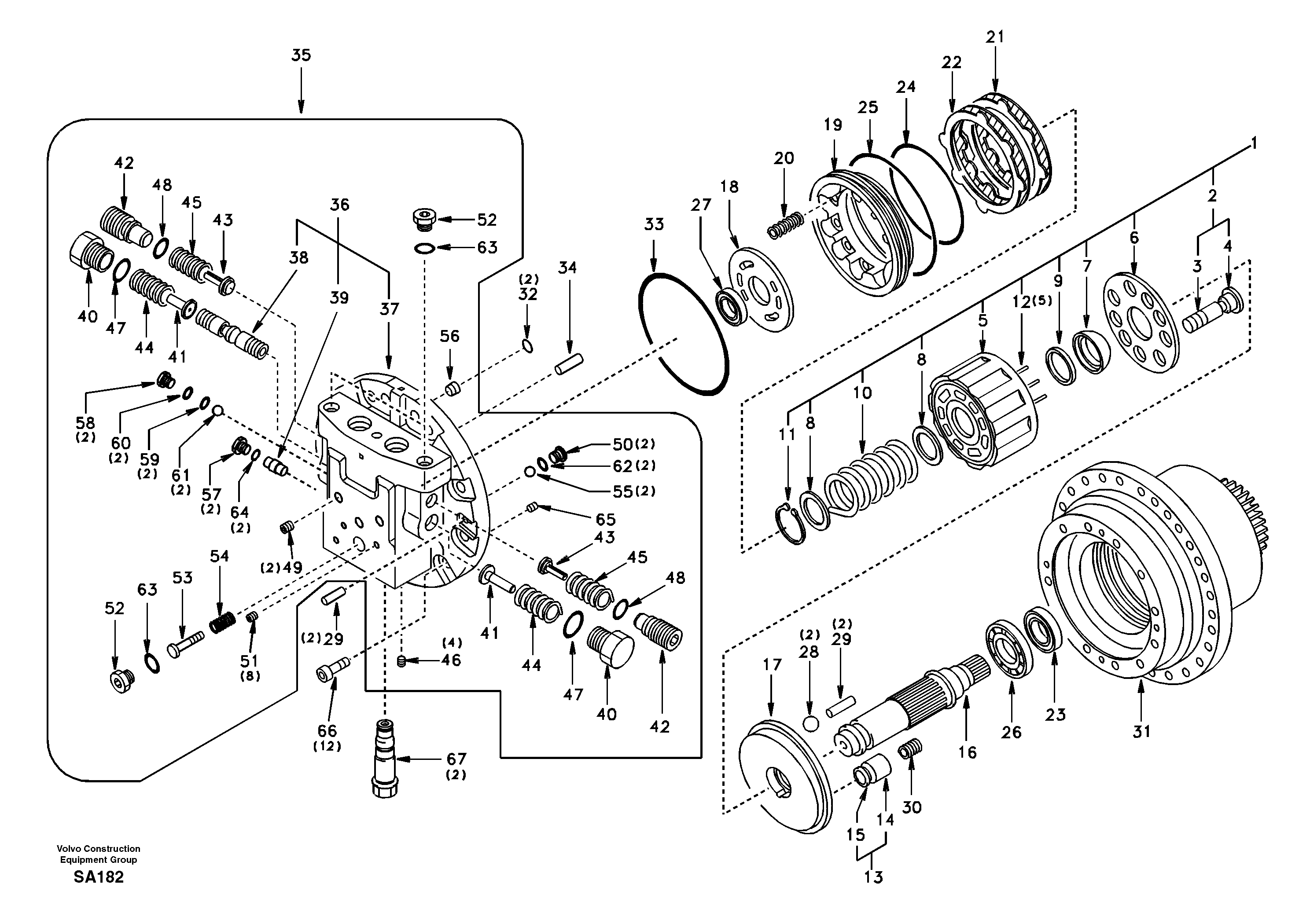 Travel motor — volvo parts diagram