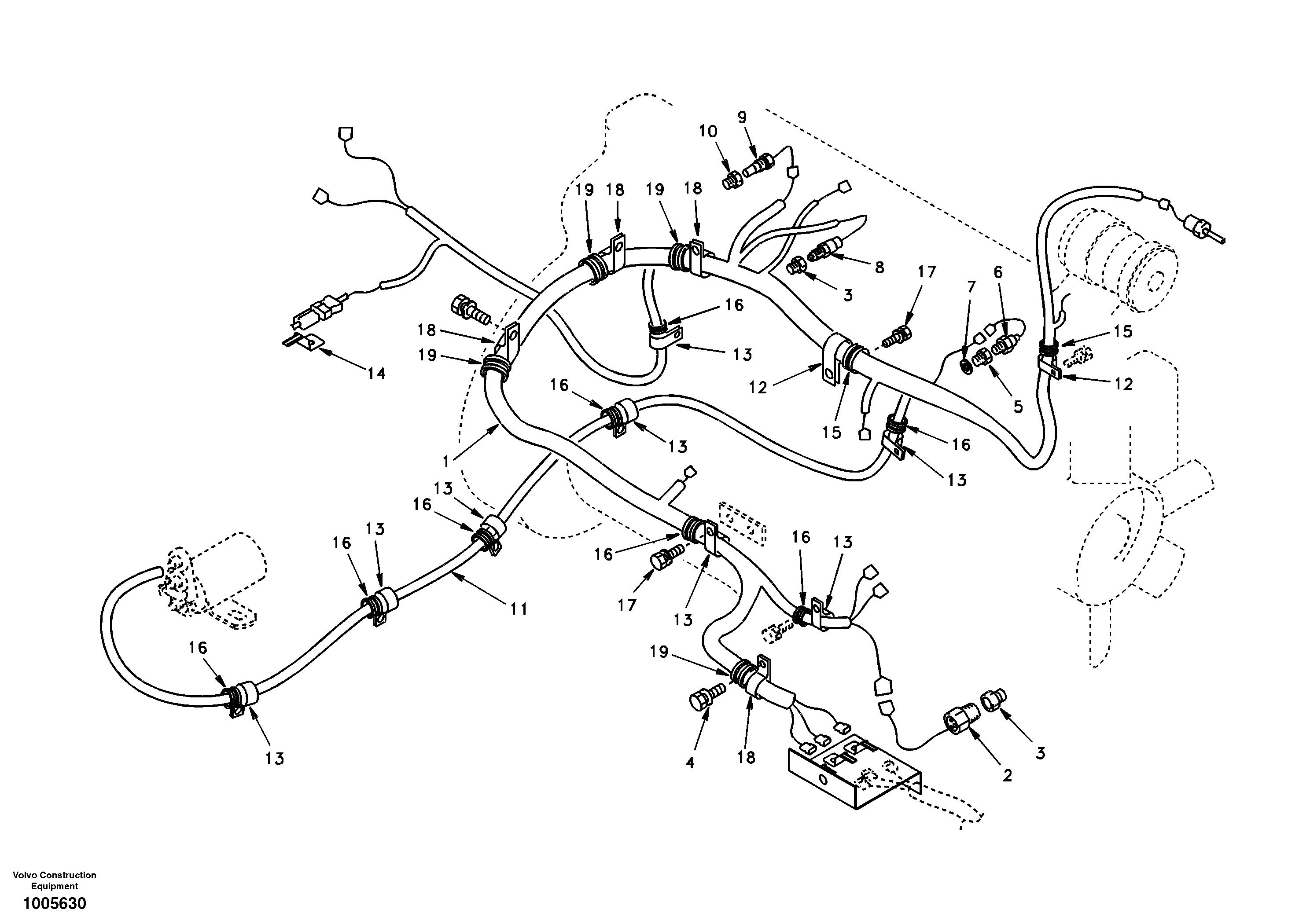 Cable harness, engine — volvo parts diagram