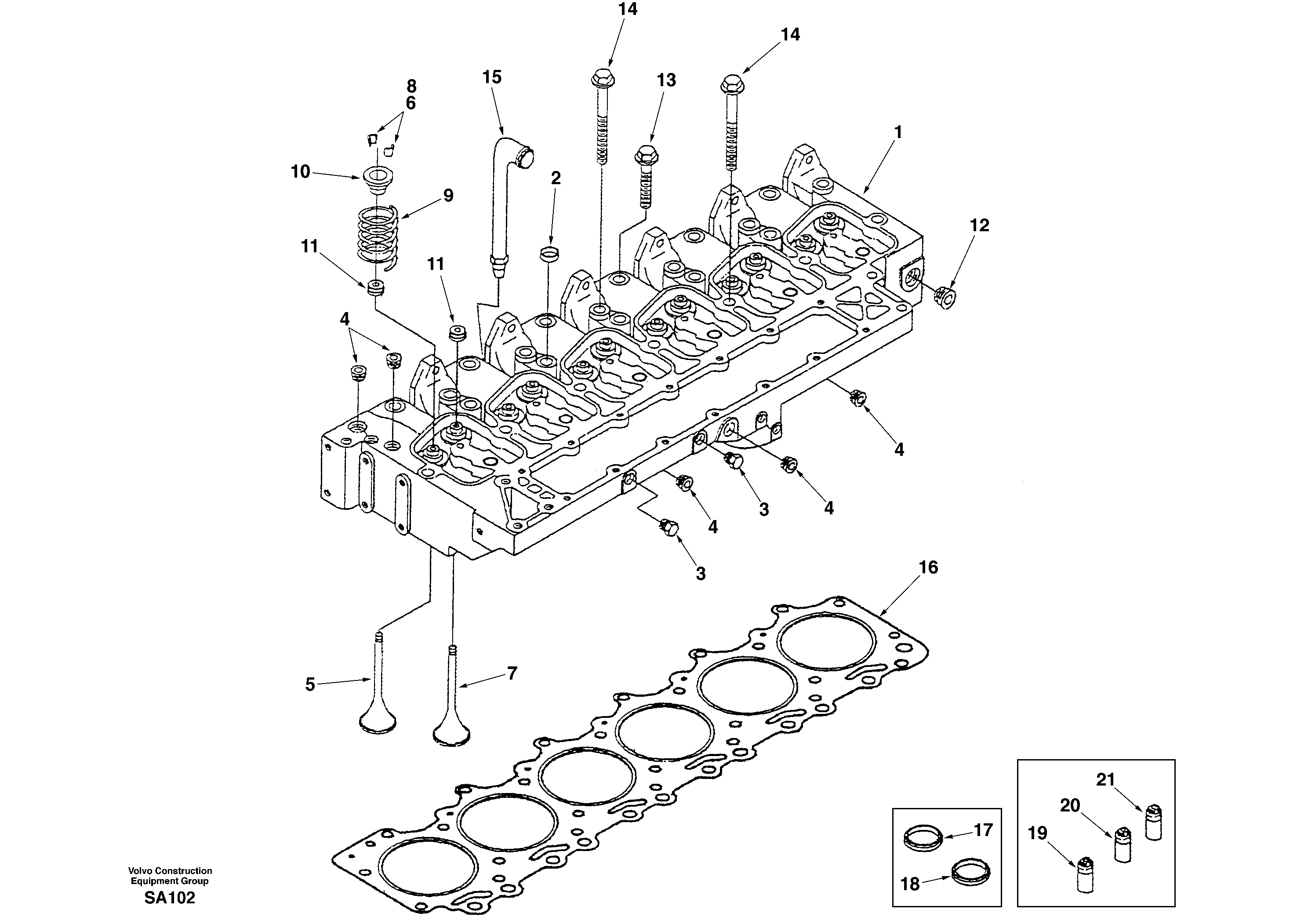 Cylinder head — volvo parts diagram