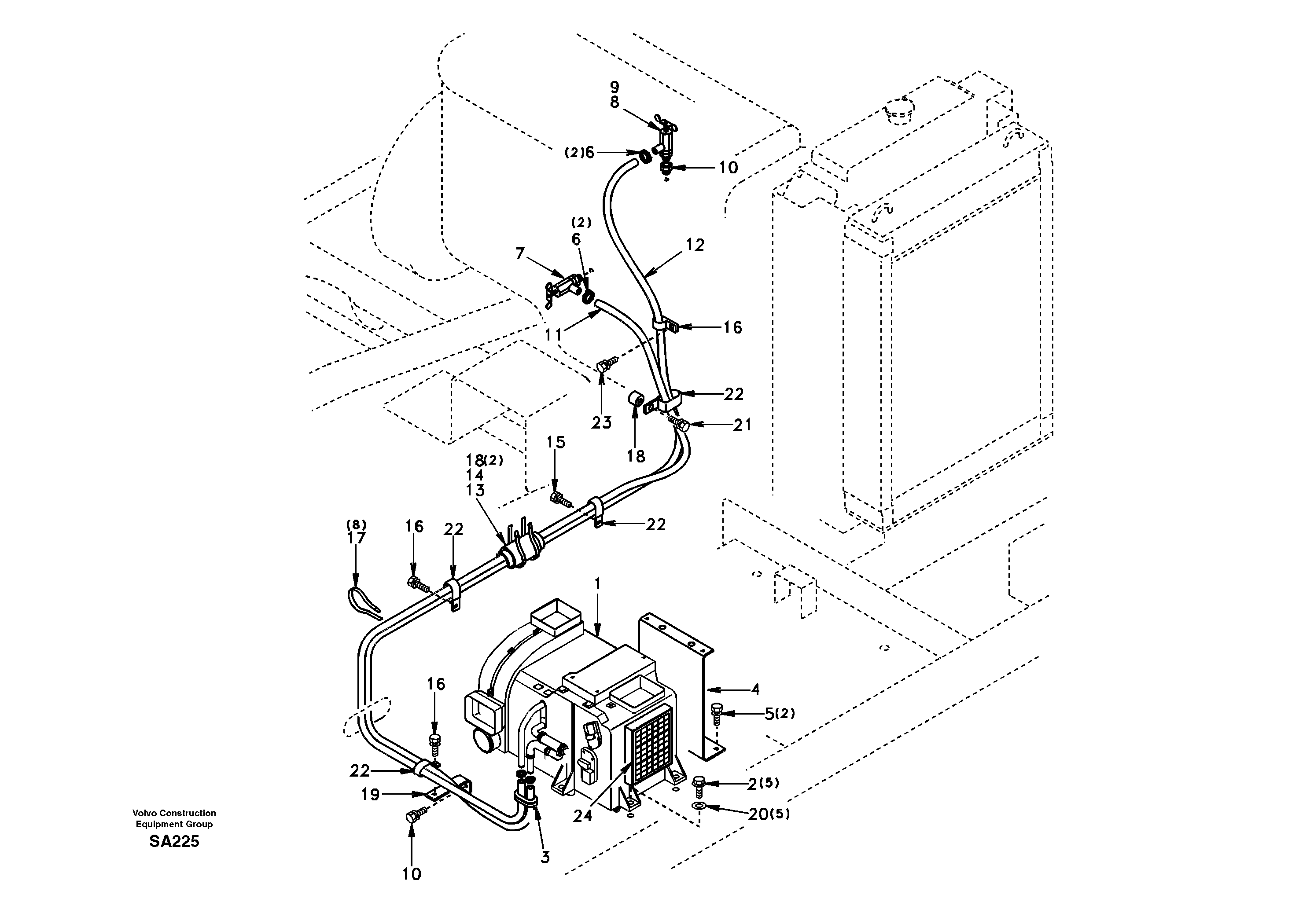 Heating line — volvo parts diagram