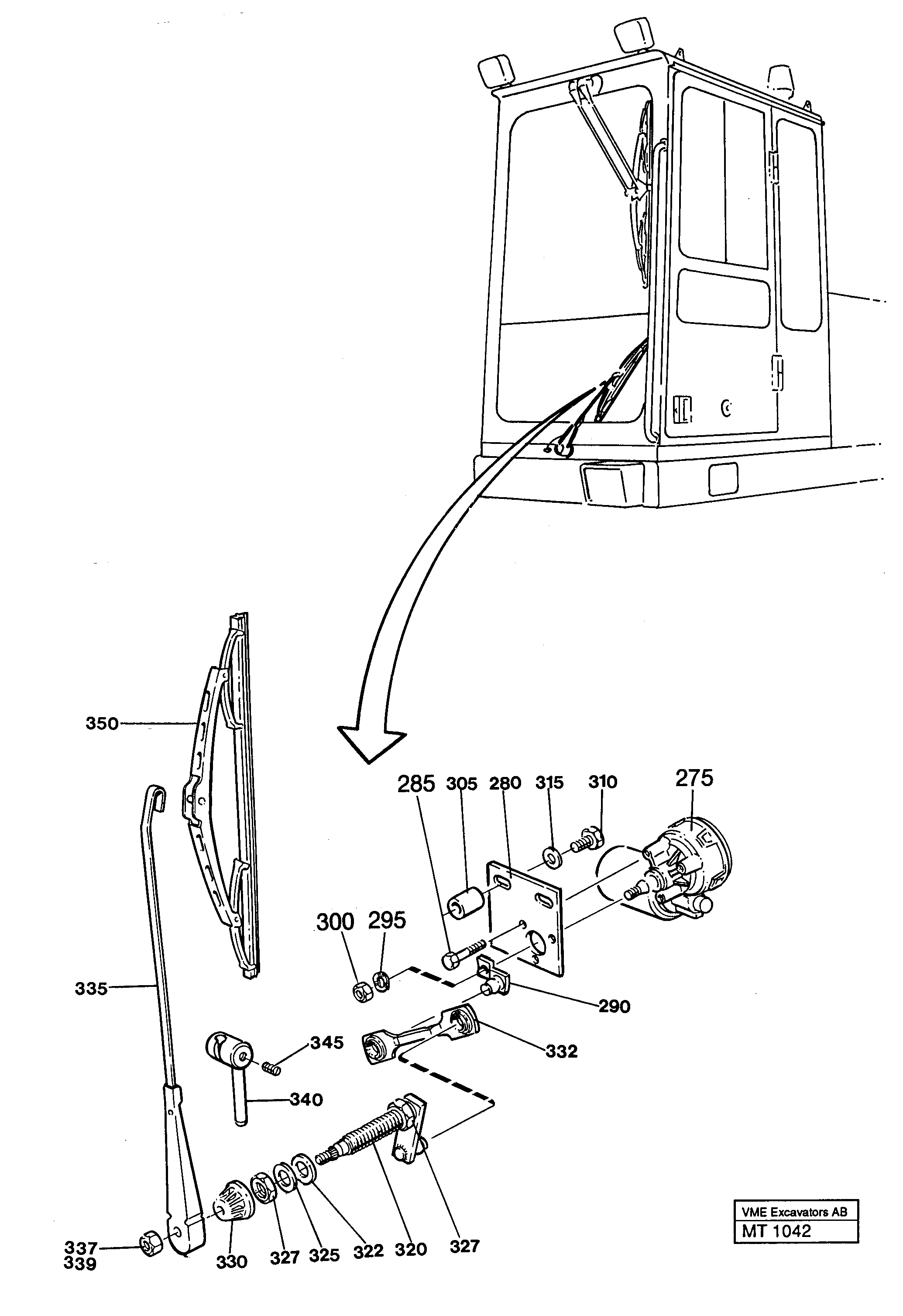 Windscreen wiper, lower — volvo parts diagram
