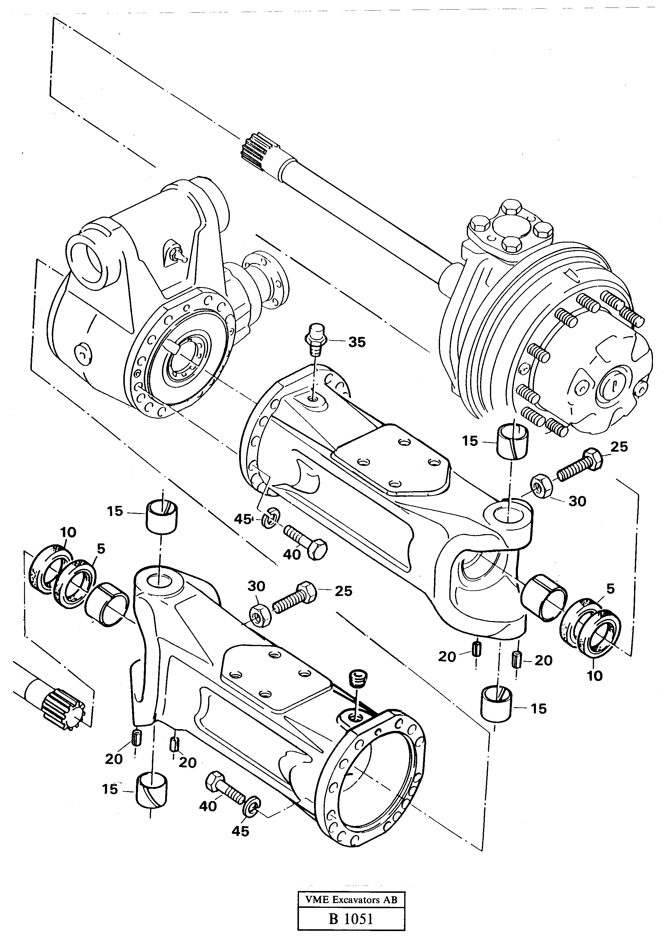 Axle beam, front L.h. Ak 15 — volvo parts diagram