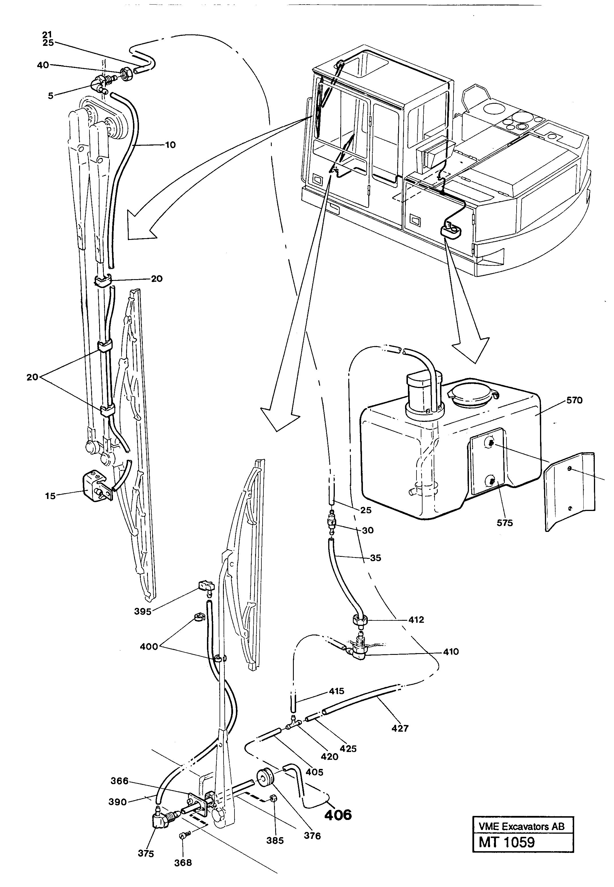 Windshield washer — volvo parts diagram