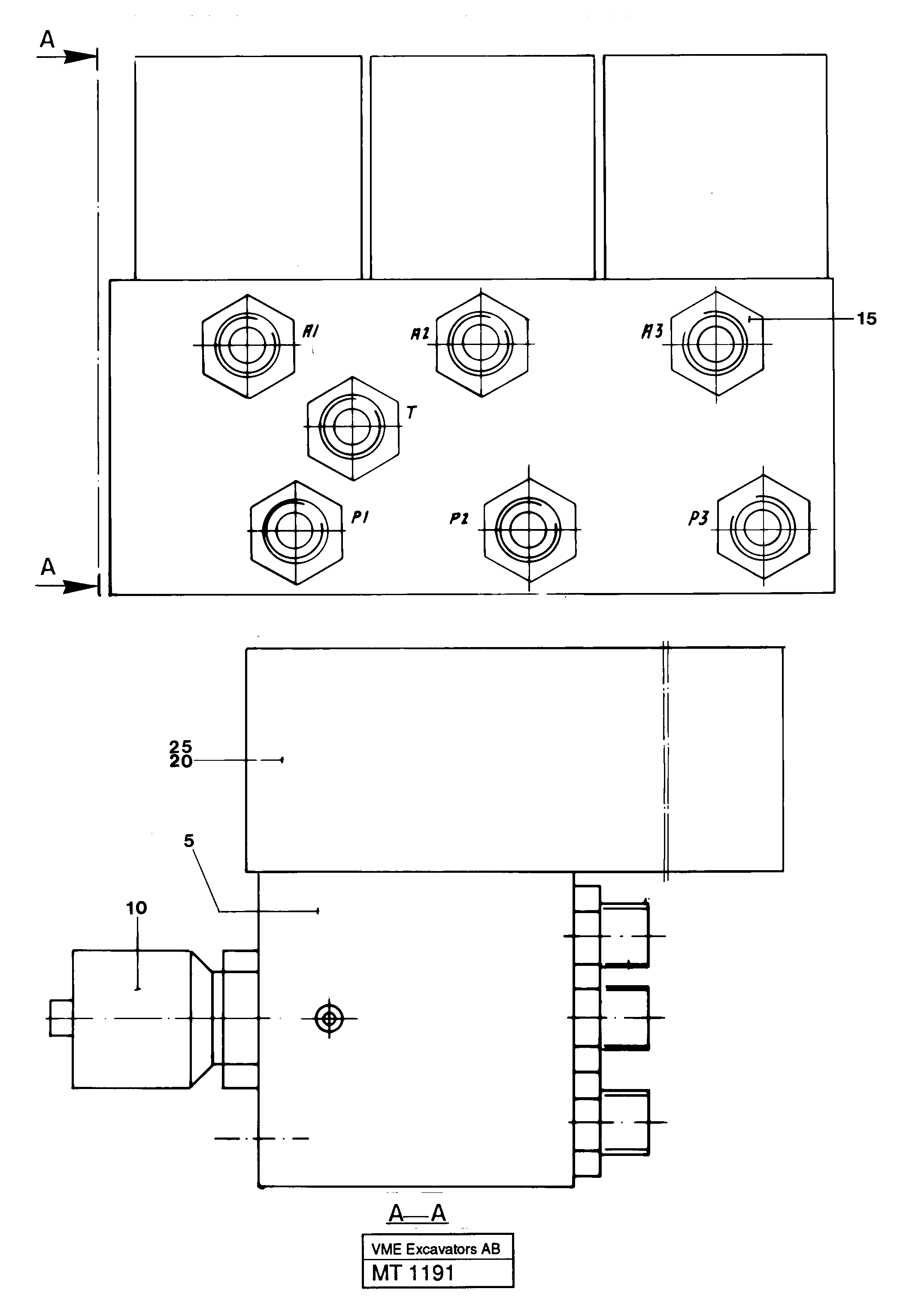 Control block for end position damp — volvo parts diagram
