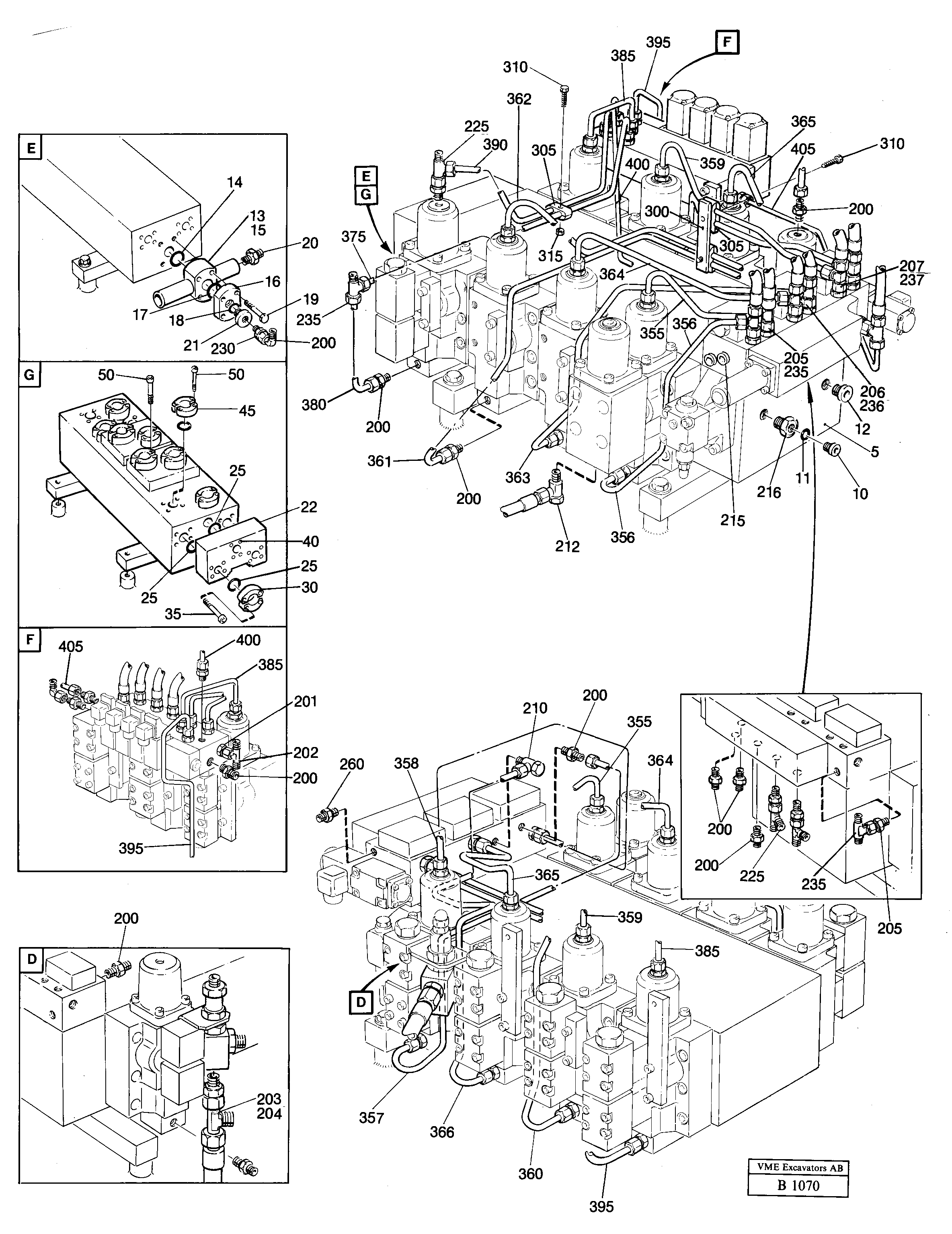 Main valve assembly with connections — volvo parts diagram