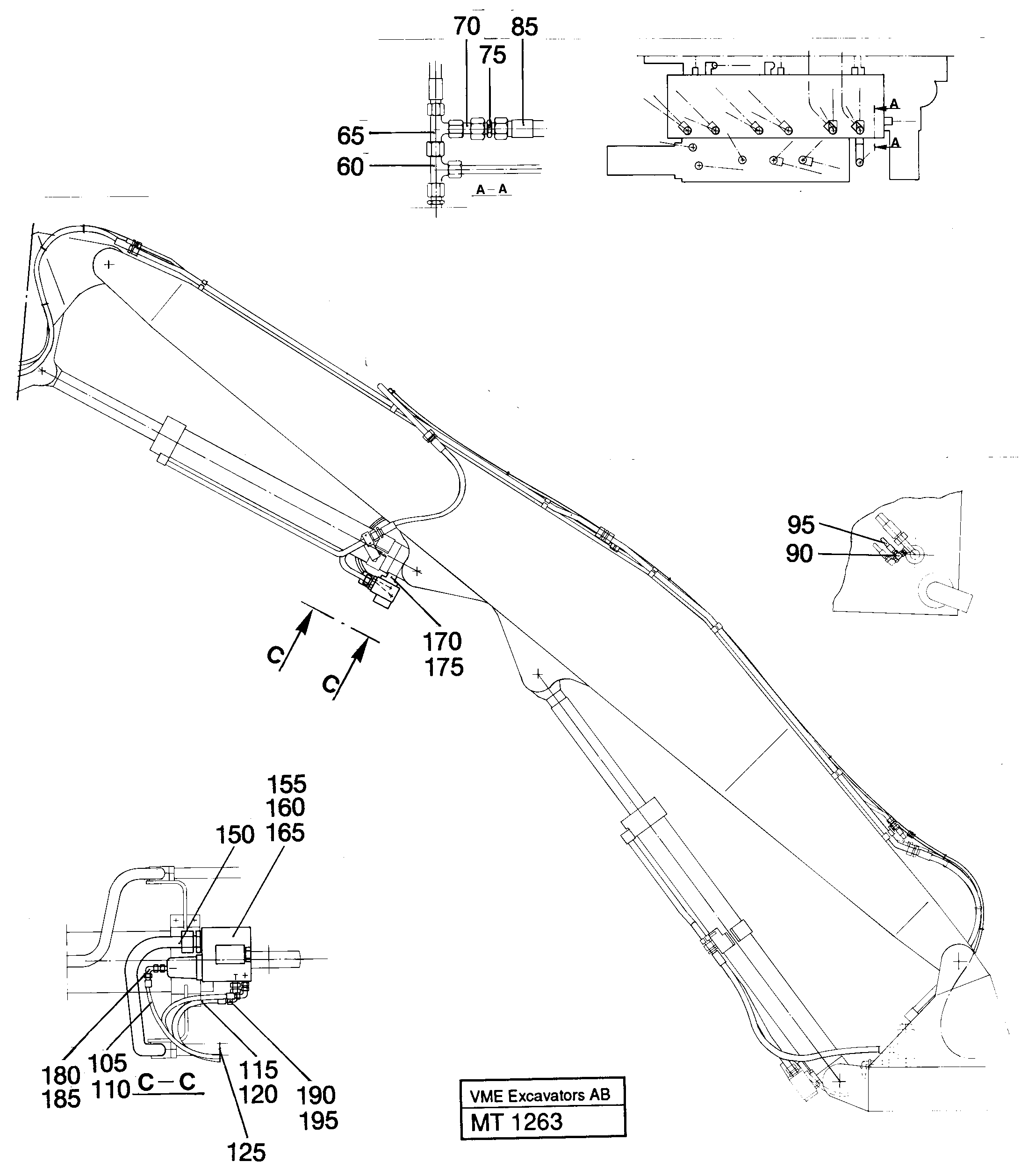 Hose rupture valve on handling equipment  14247490 — volvo parts diagram