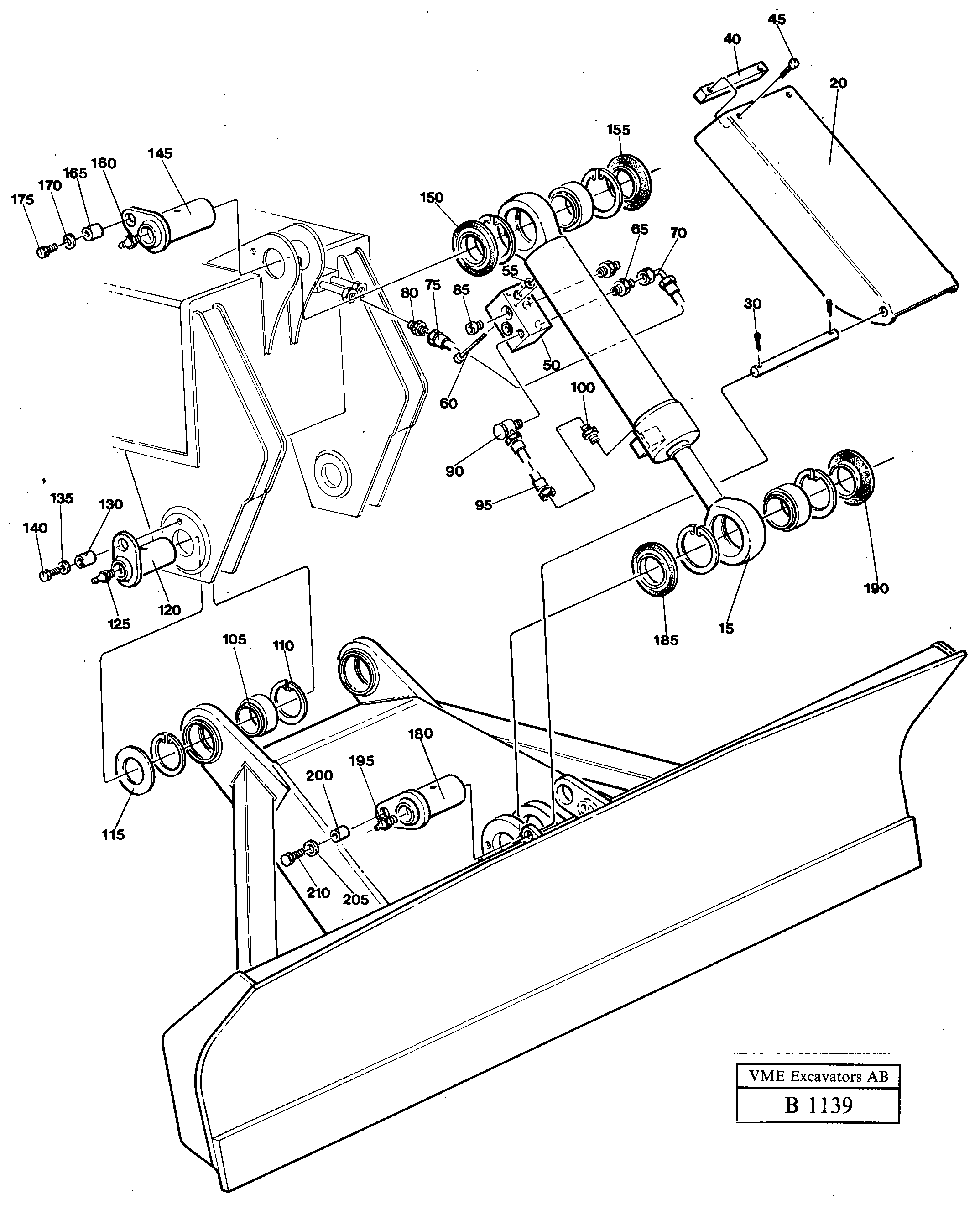 Dozer blade equipment exterior, 2.5m / 2.6m  14244960 14257712 — volvo parts diagram