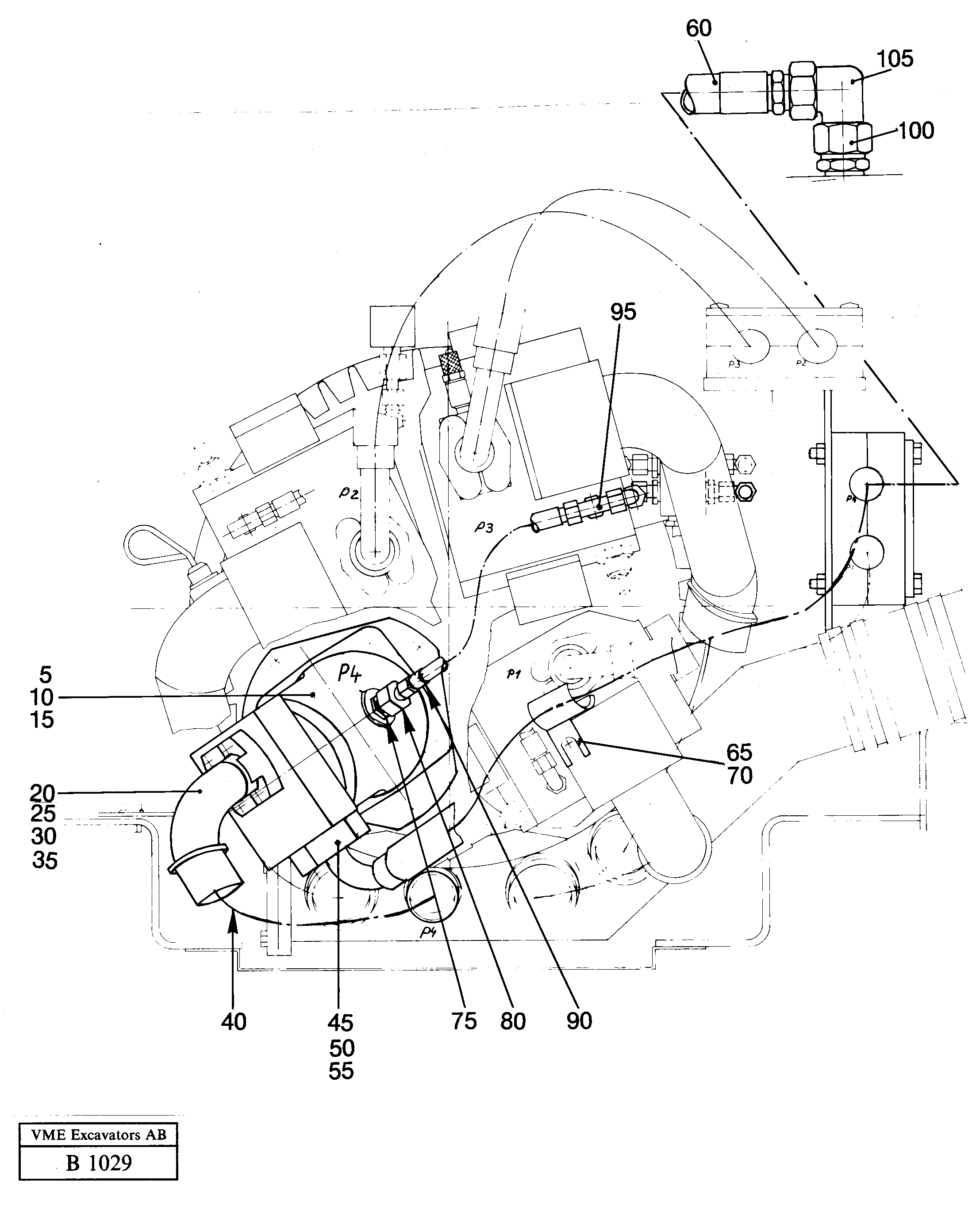 Pumpinstallation P4  14257206 14257213 — volvo parts diagram