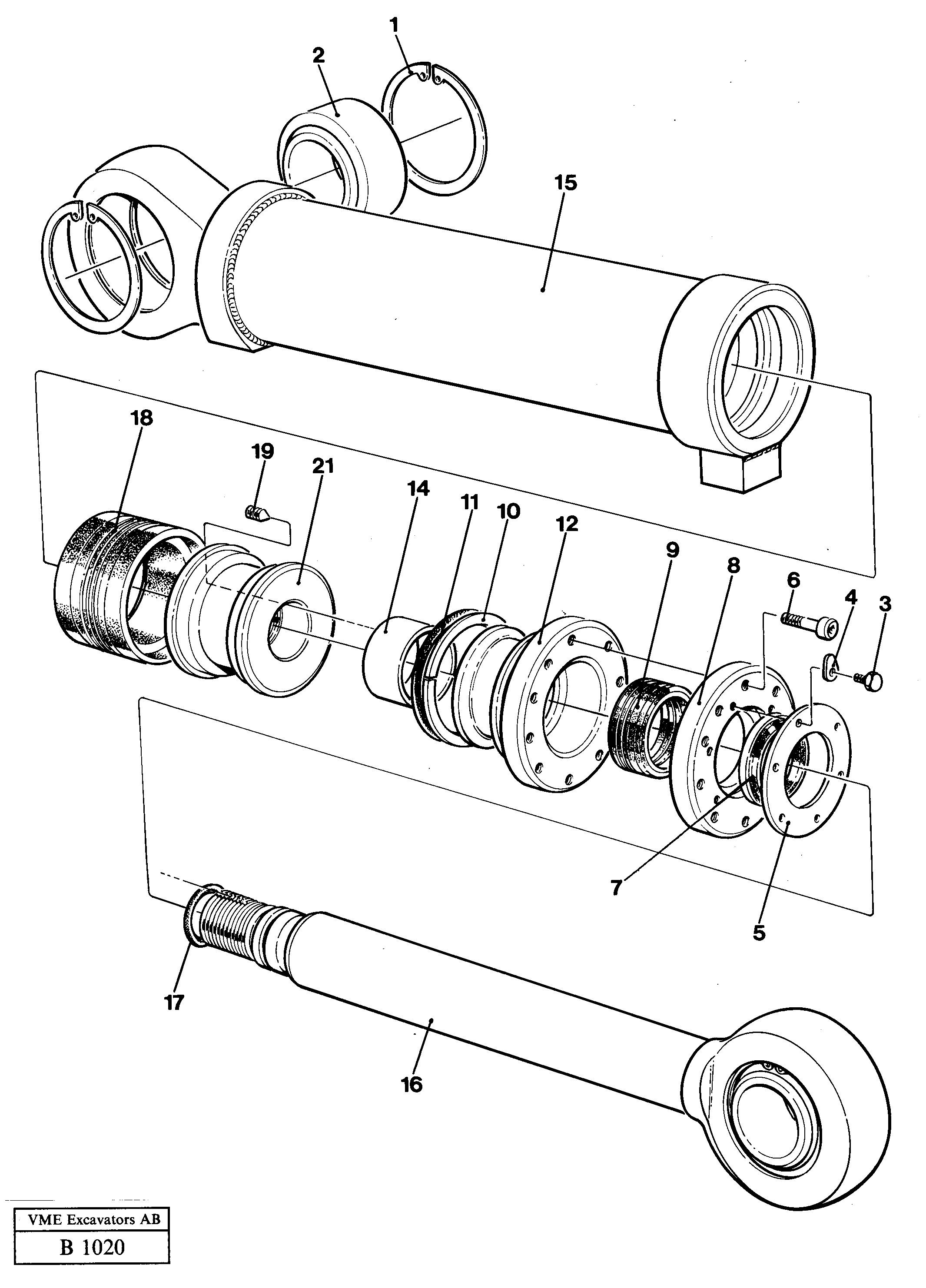 Dozer blade cylinder — volvo parts diagram