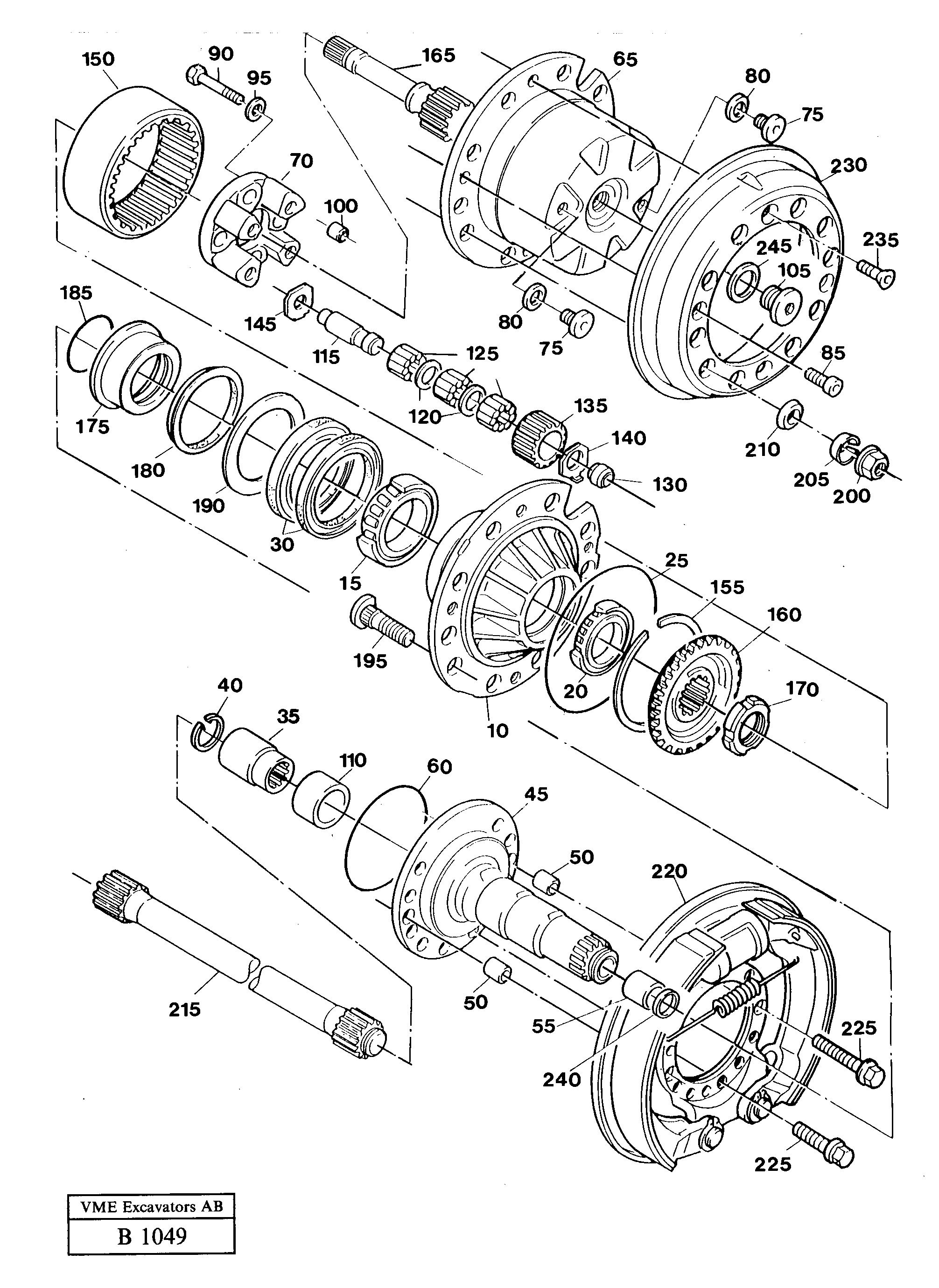 Wheel hub rear, Ak 16 — volvo parts diagram