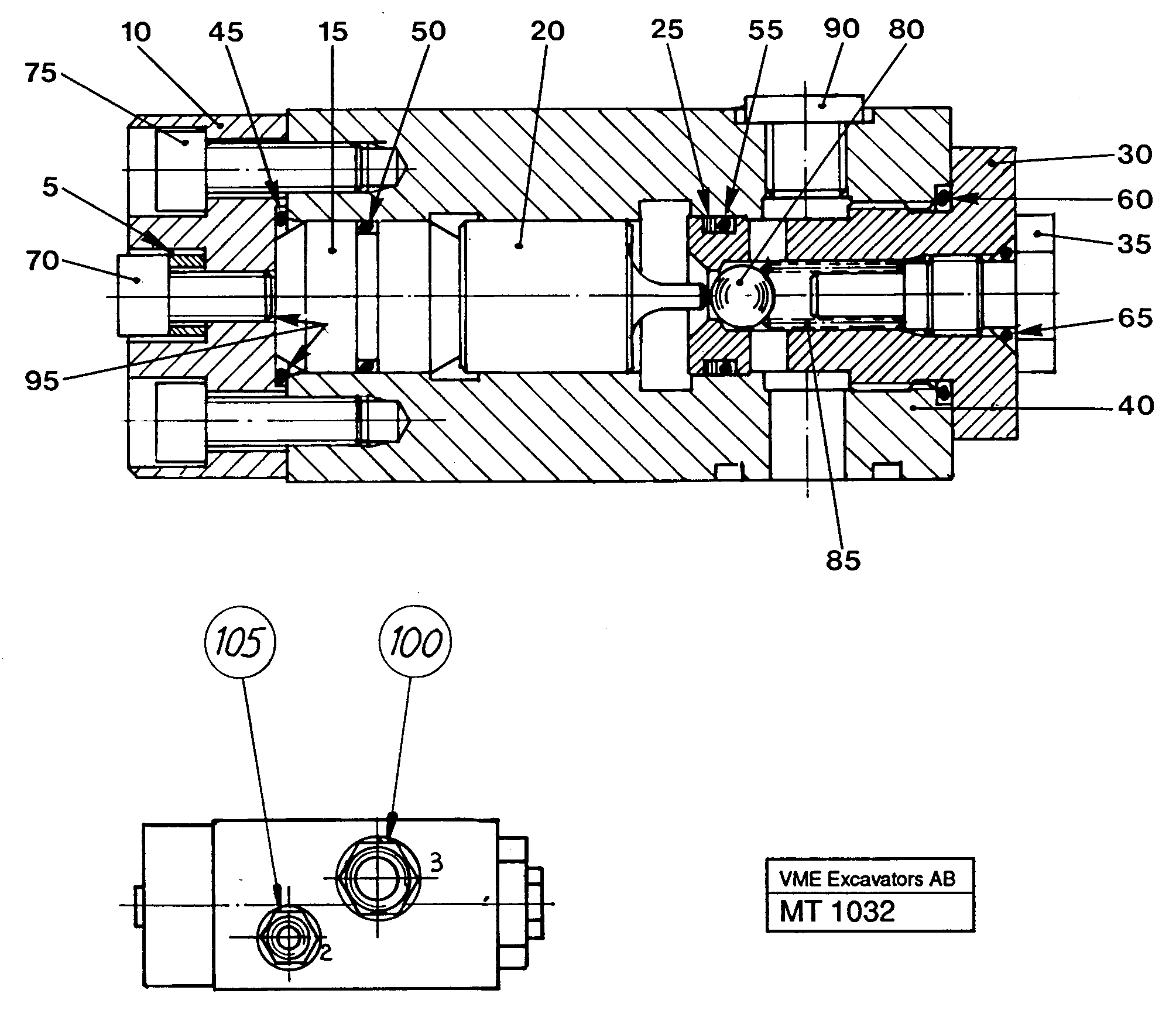 Hydraulic lock oscillating cylinder — volvo parts diagram