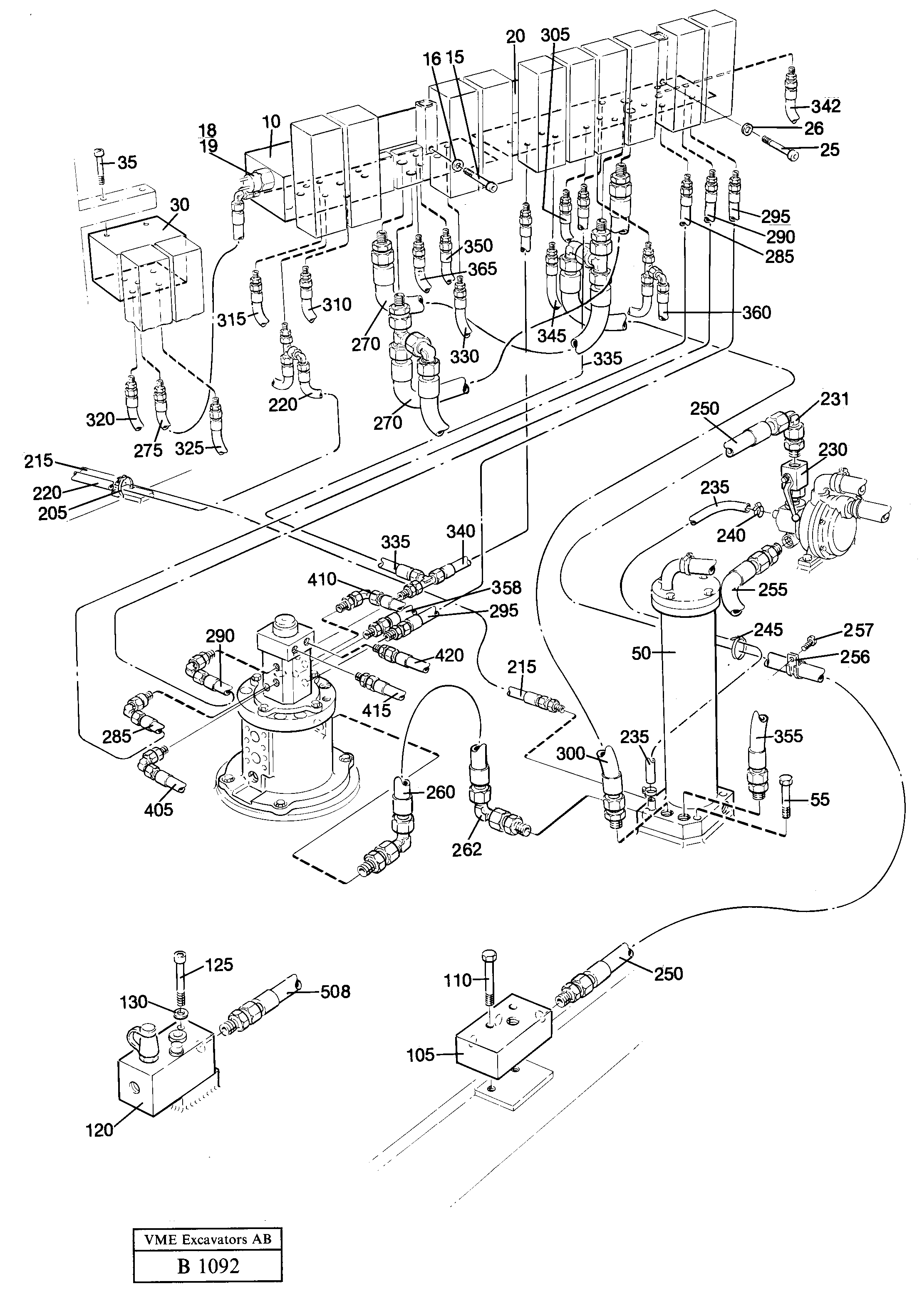 Lines in valve compartment — volvo parts diagram