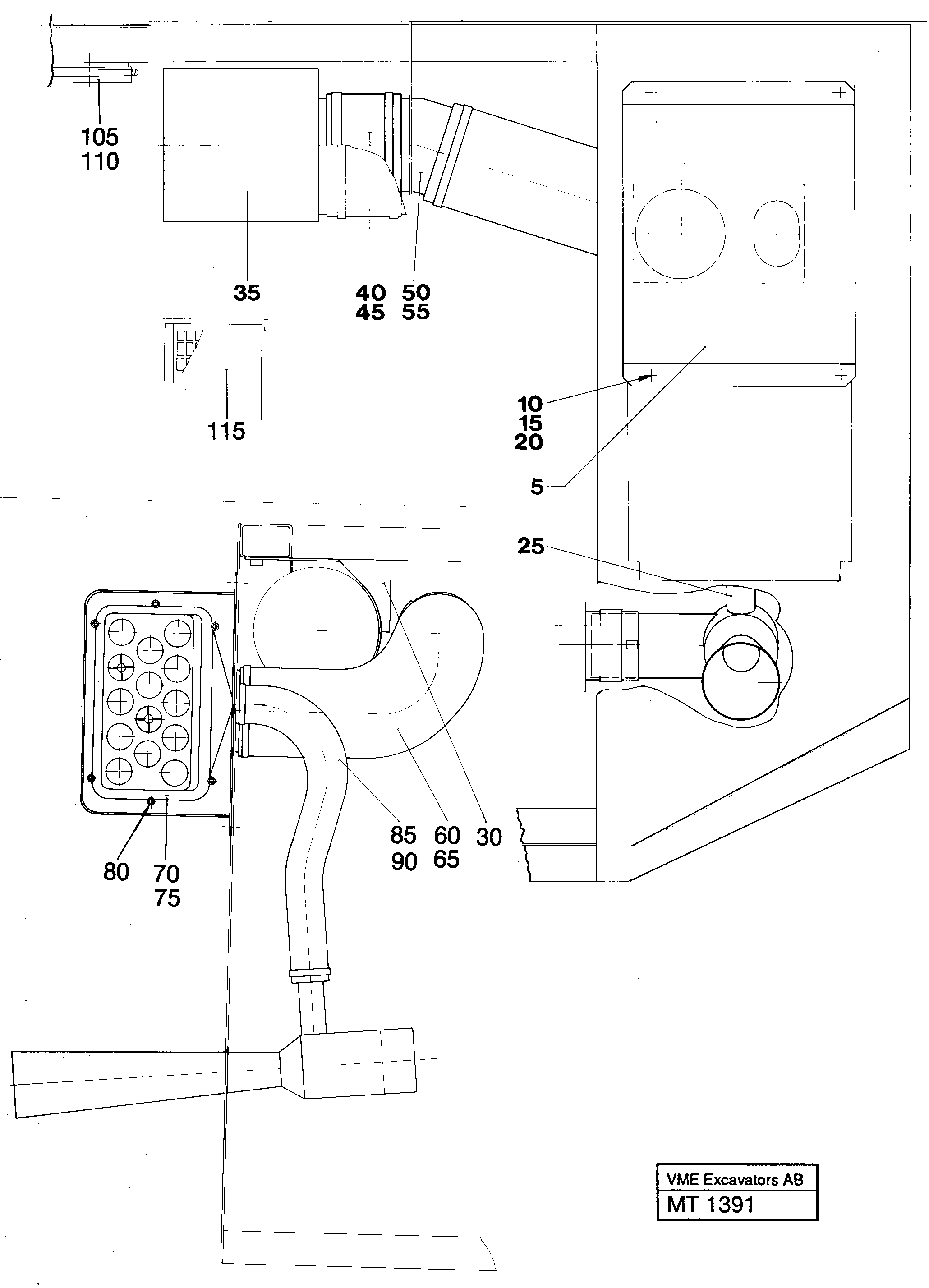 Precyclone with ejector  14255708 — volvo parts diagram